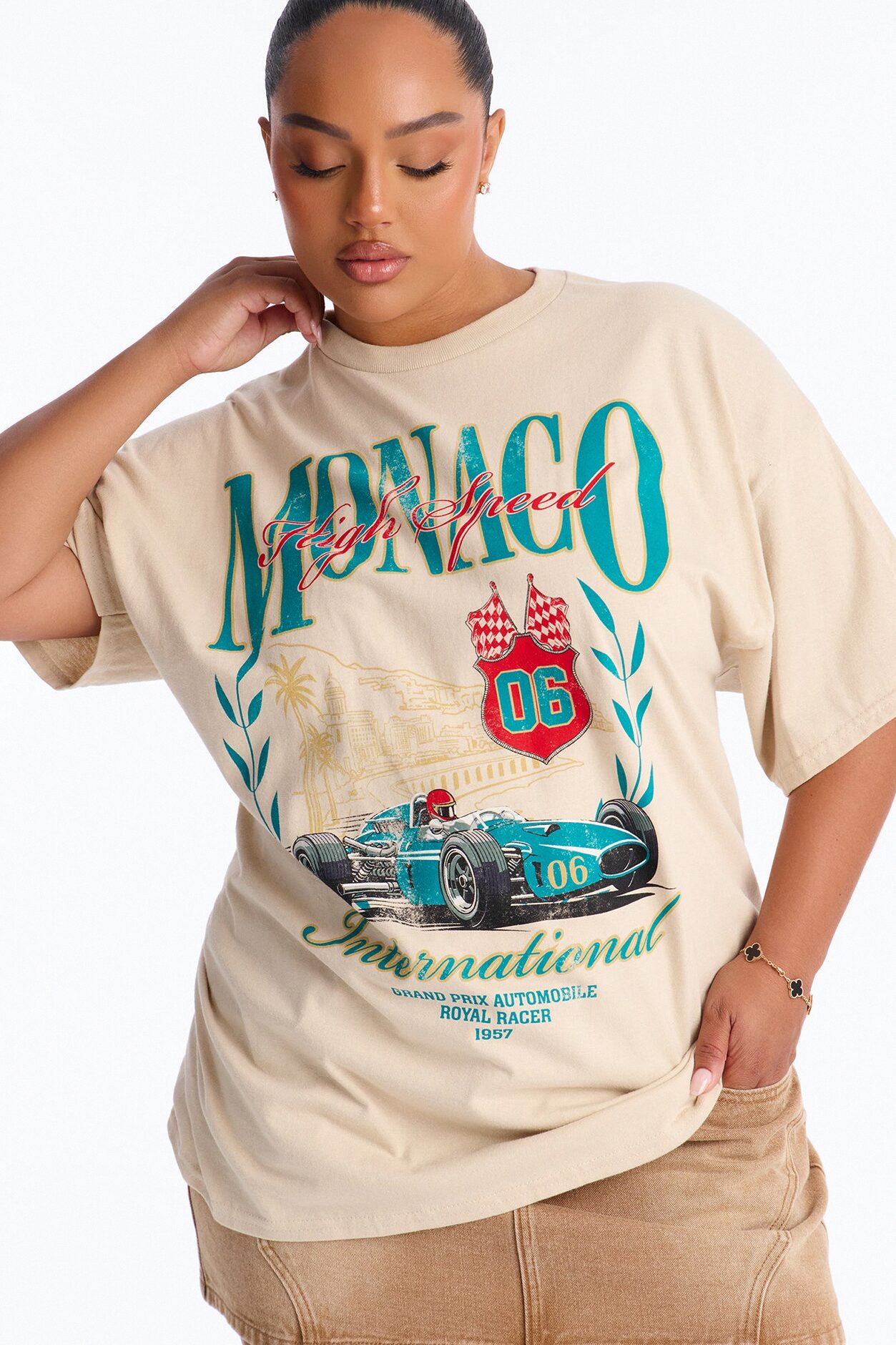 Monaco International Racing Tee - Sand