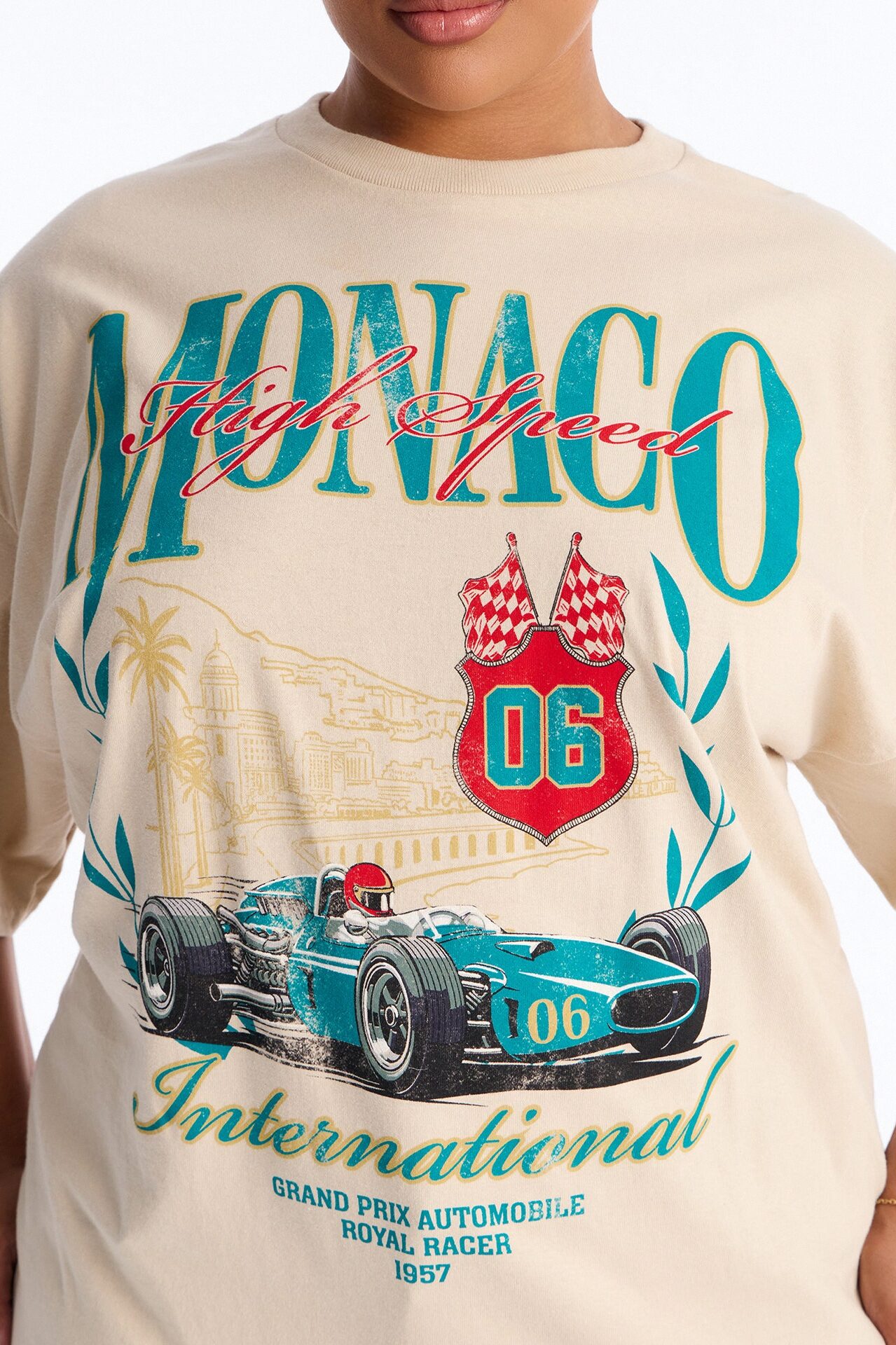 Monaco International Racing Tee - Sand