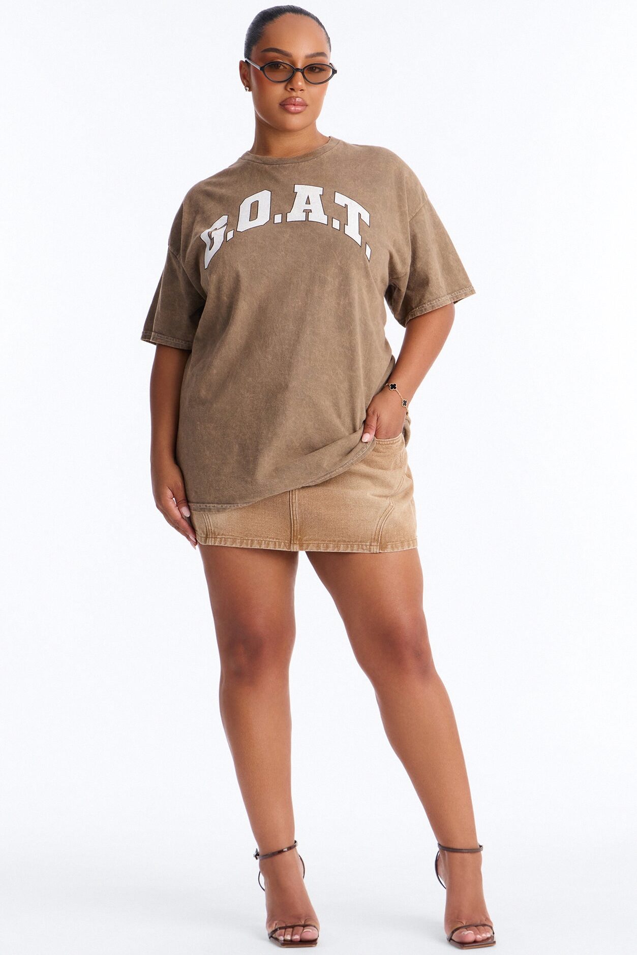 GOAT Washed Tee - Brown