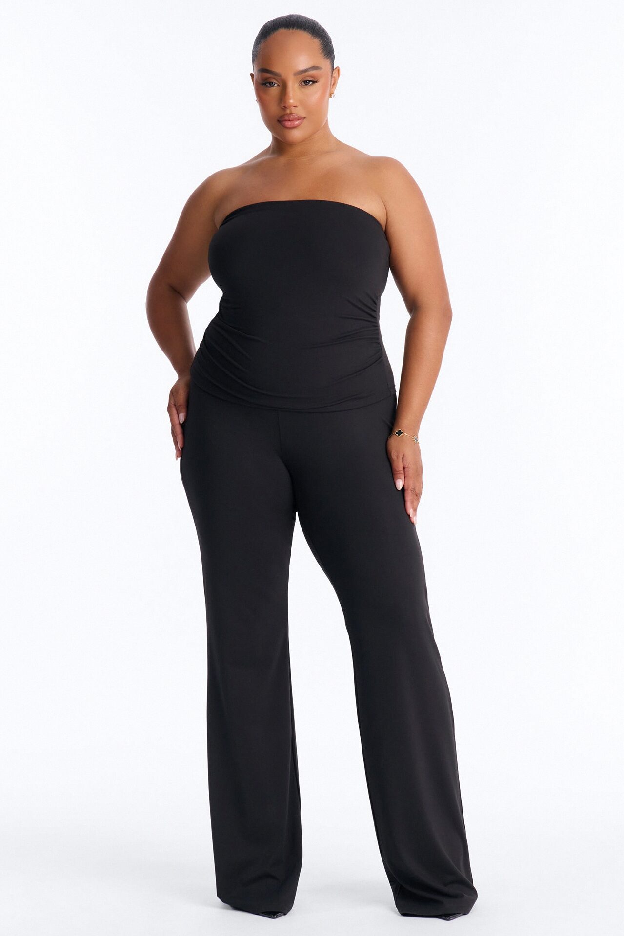 Just Vibes Strapless Pant Set - Black
