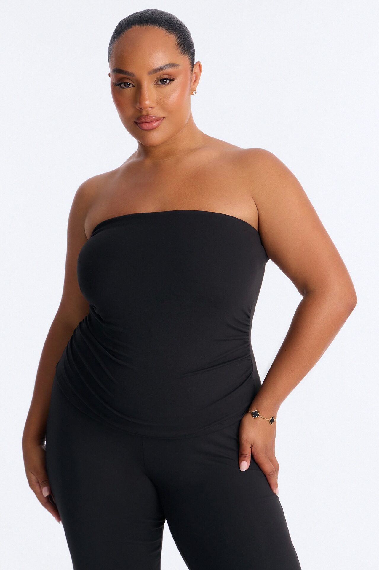 Just Vibes Strapless Pant Set - Black