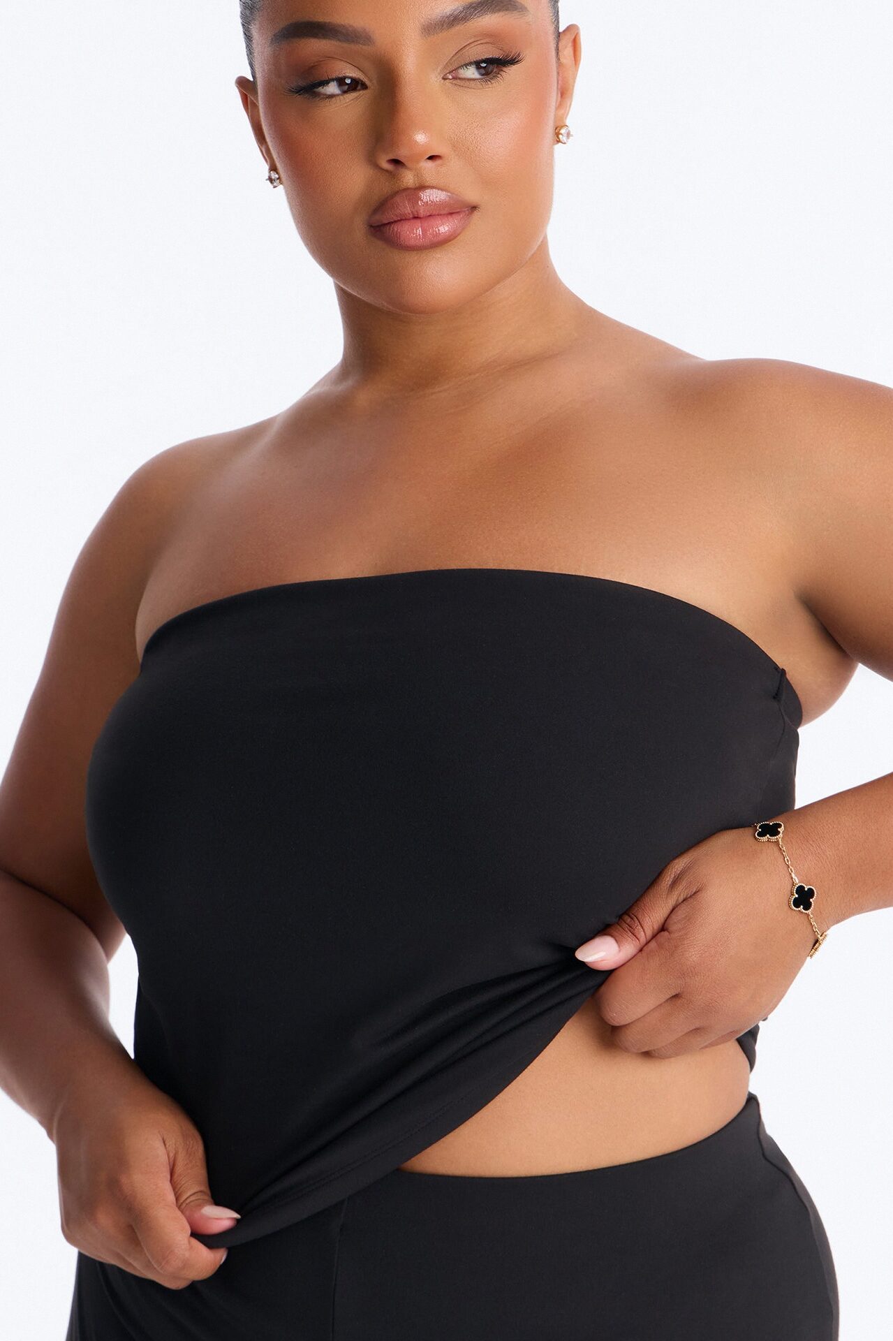 Just Vibes Strapless Pant Set - Black
