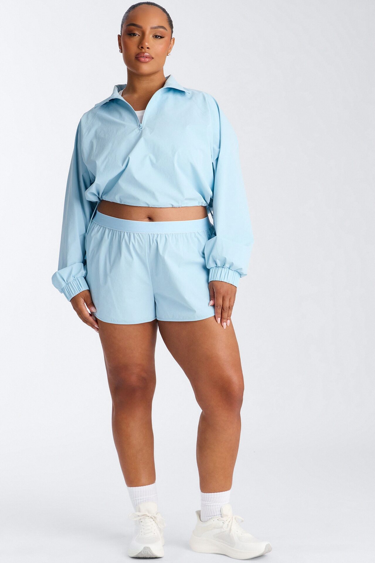 Alora Windbreaker Lounge Short - Light Blue