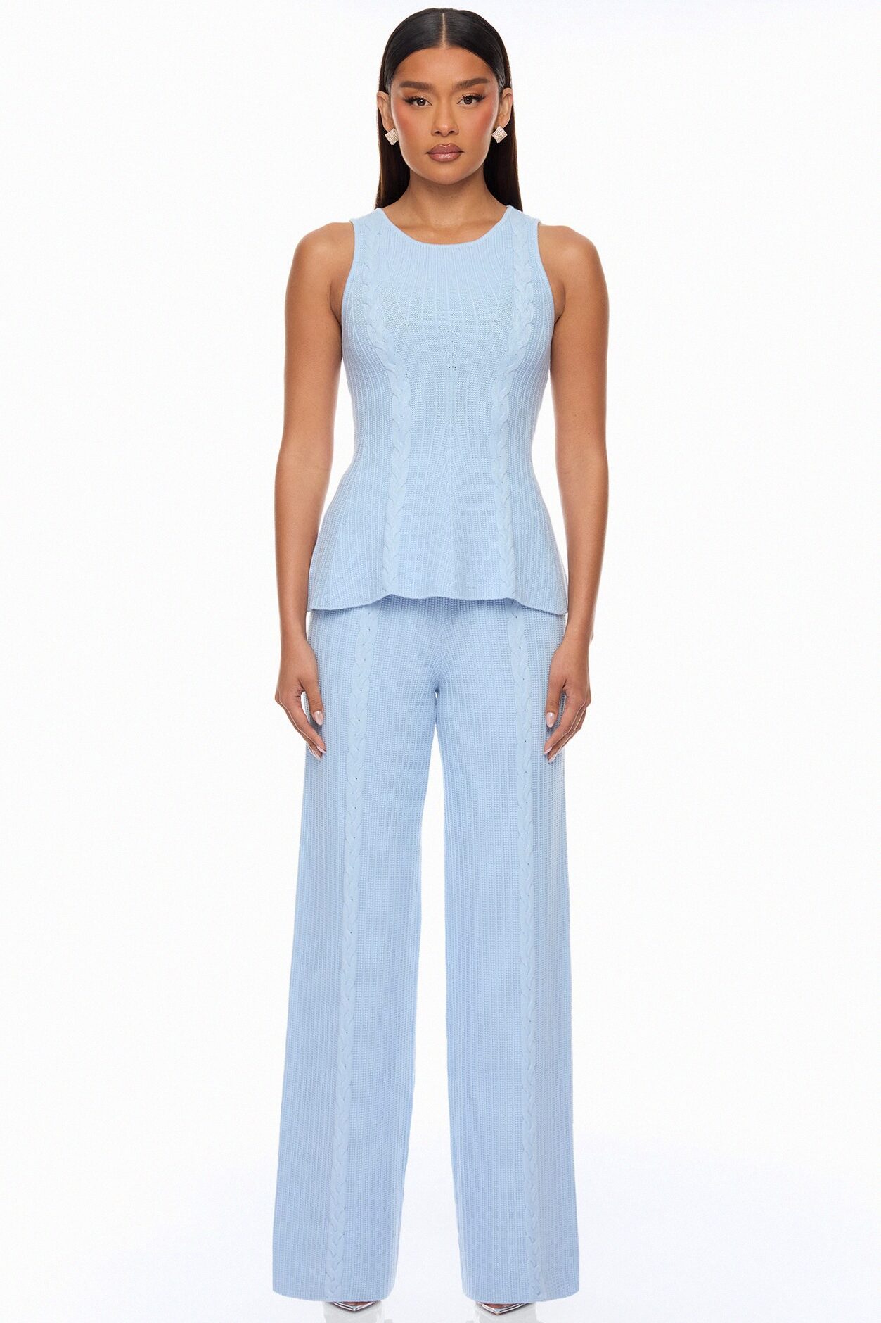Veronica Sweater Pant Set - LightBlue