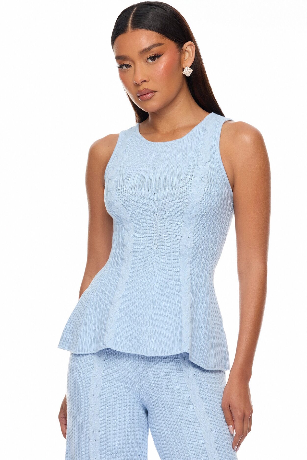 Veronica Sweater Pant Set - LightBlue