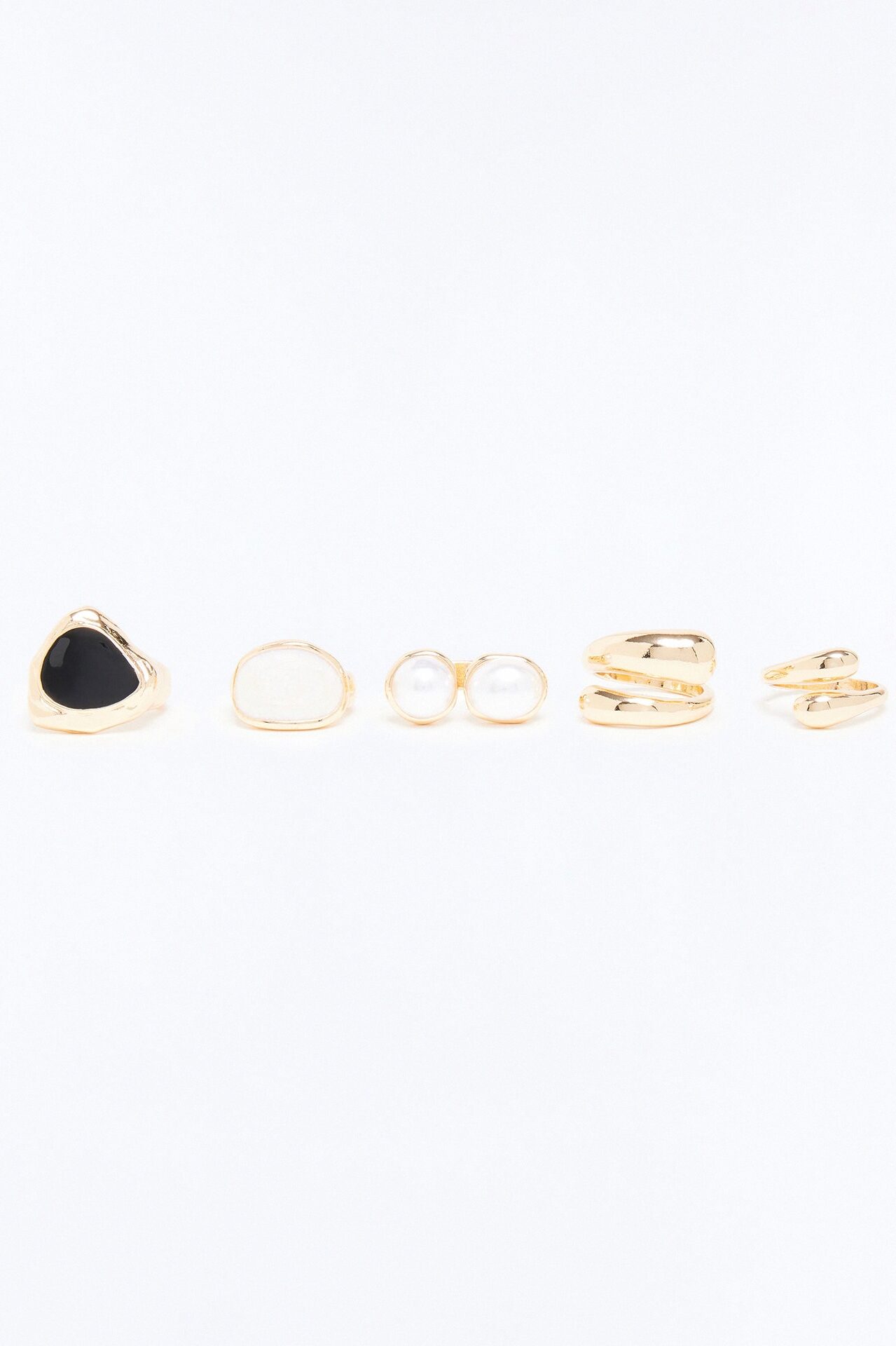 Take Me Away 5 Piece Ring Set - Gold/combo