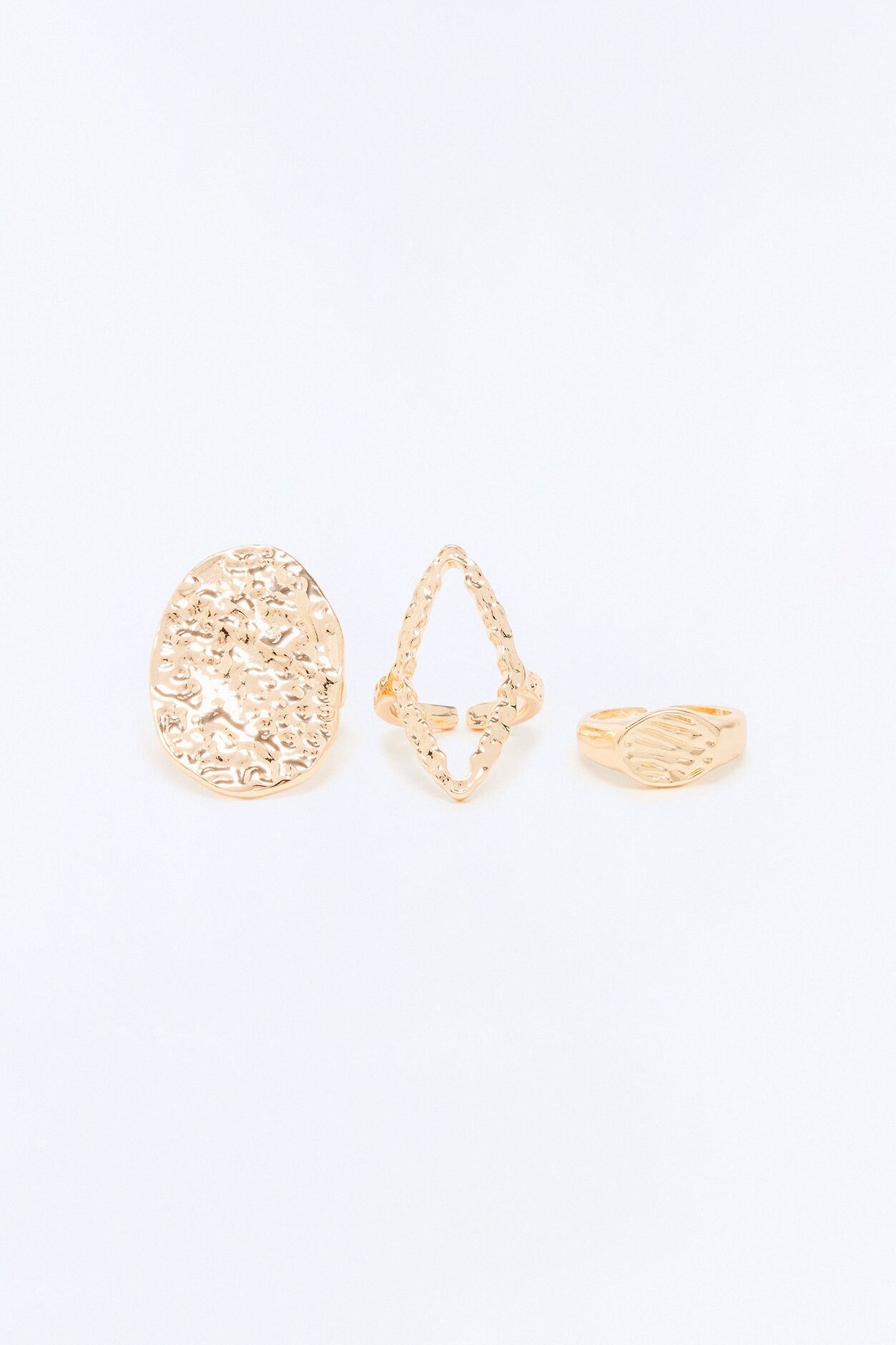 Running In Sand 3 Piece Multi Ring Set - Gold