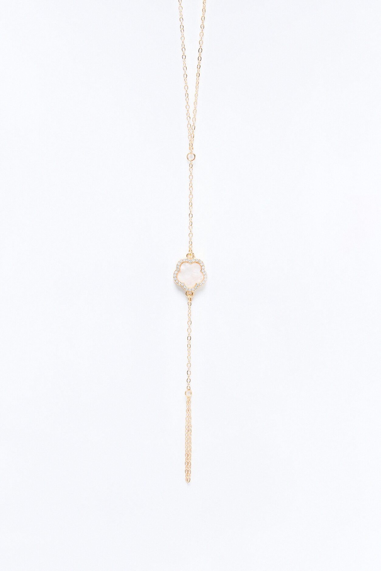 Lucky Toes Clover Foot Chain - White/Gold
