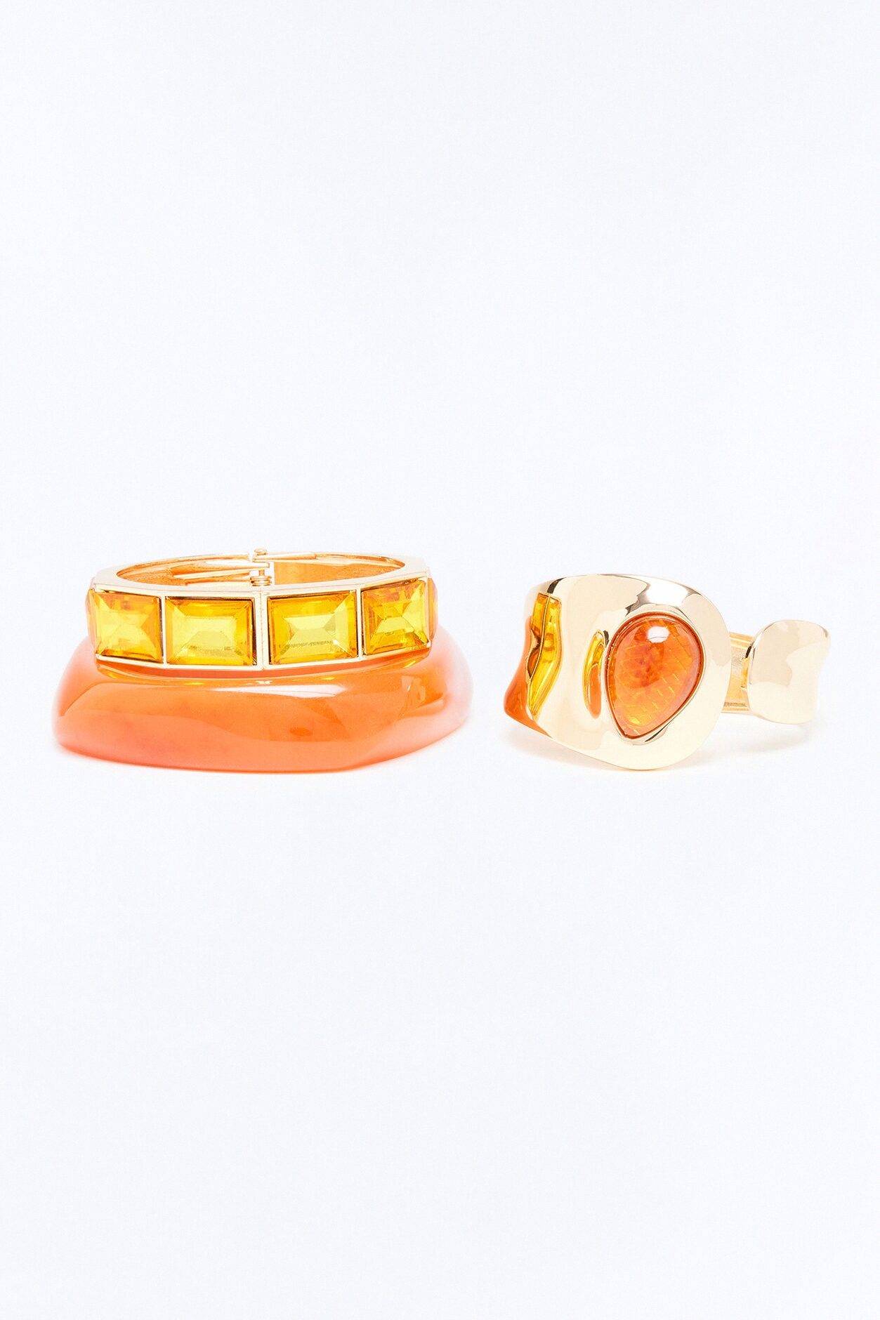 Honey Pot 3 Piece Bracelet Set - Gold/Orange