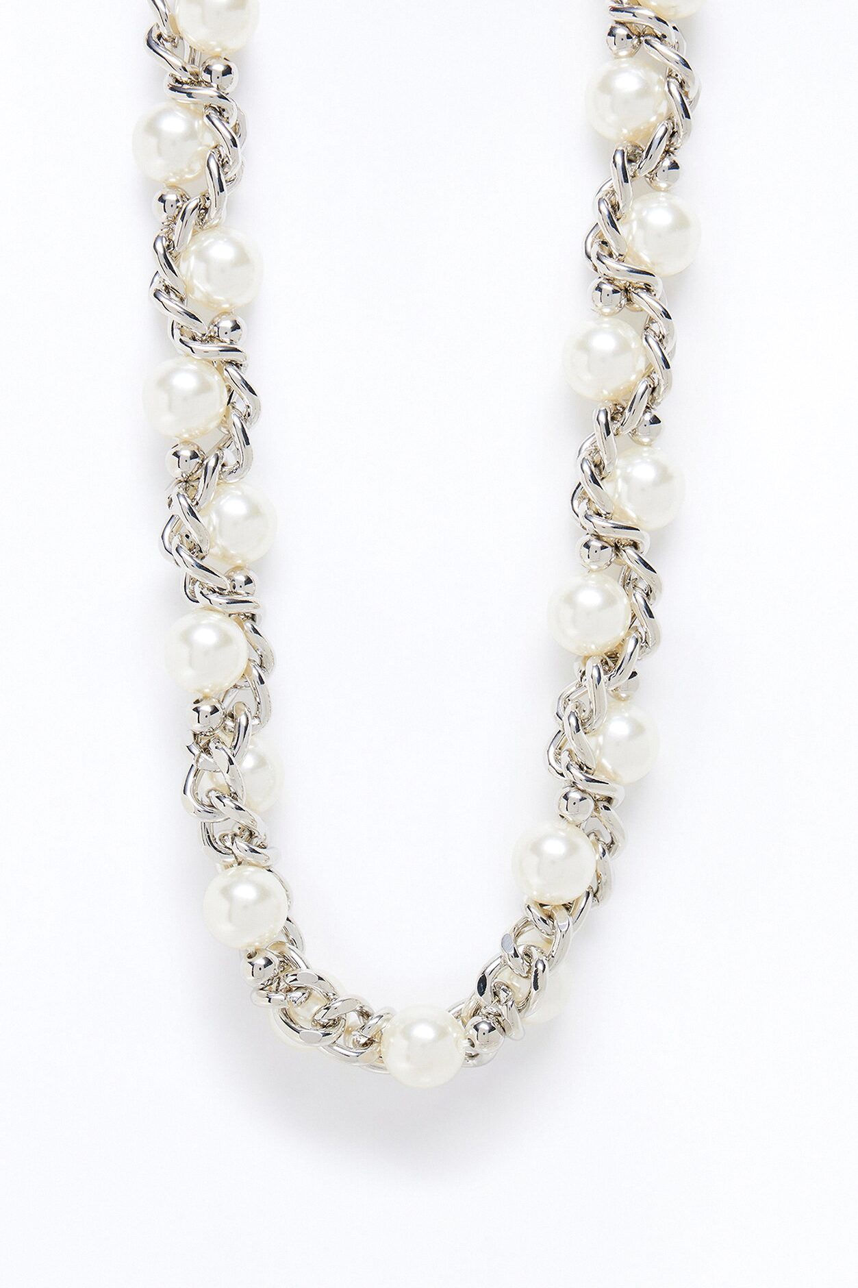Tonia Pearls Choker - Silver
