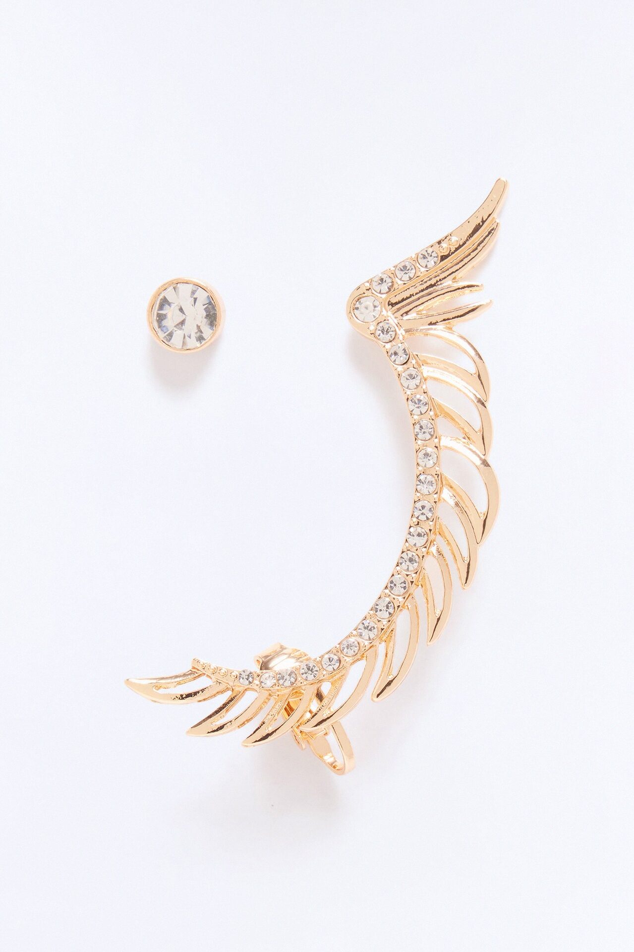 Angelic Rhinestone Ear Cuff - Gold