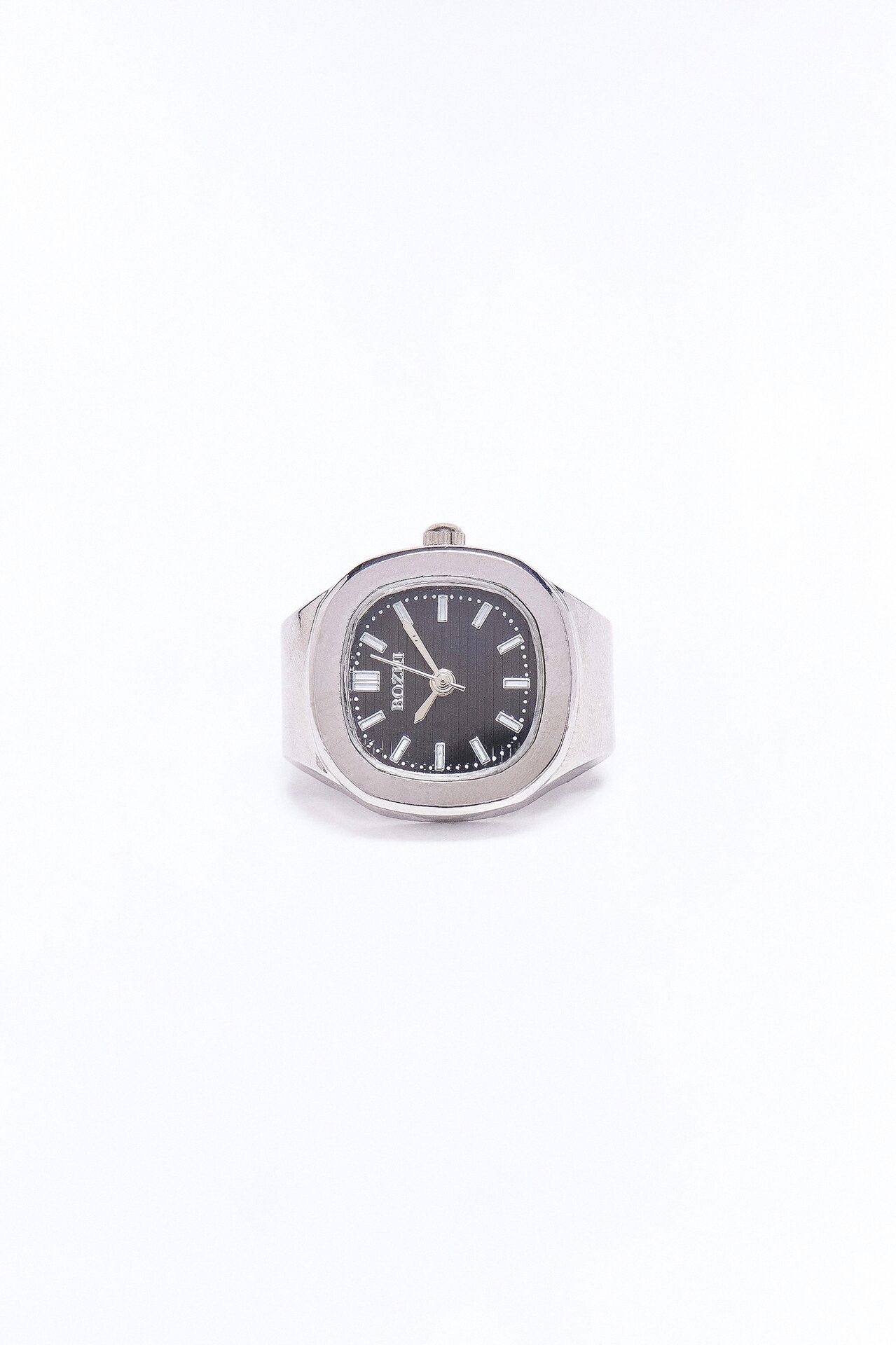 Round The Time Functional Watch Dial Ring - Silver