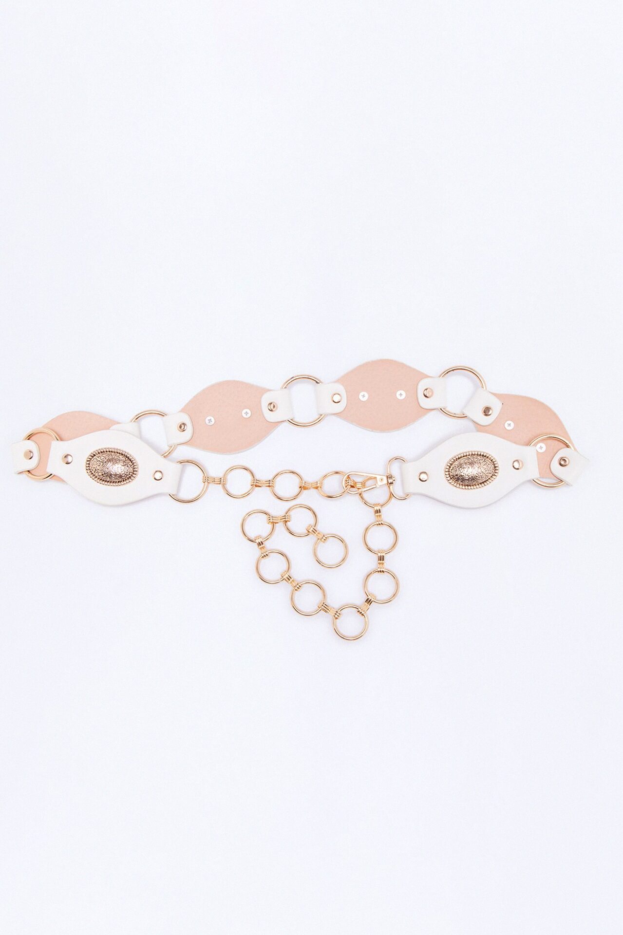 At My Waist O-Ring Chain Belt - White