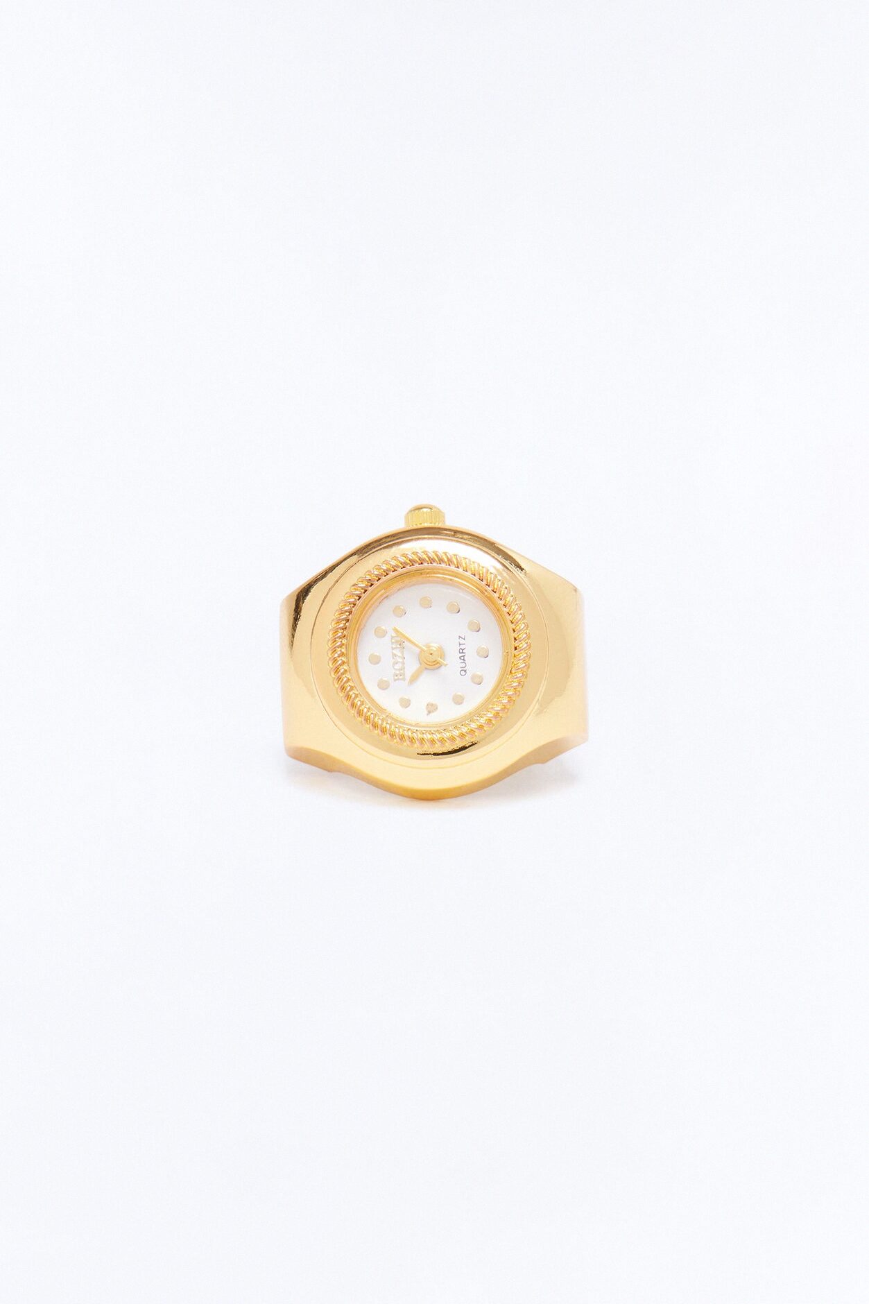 Time Struck Functional Watch Dial Ring - Gold