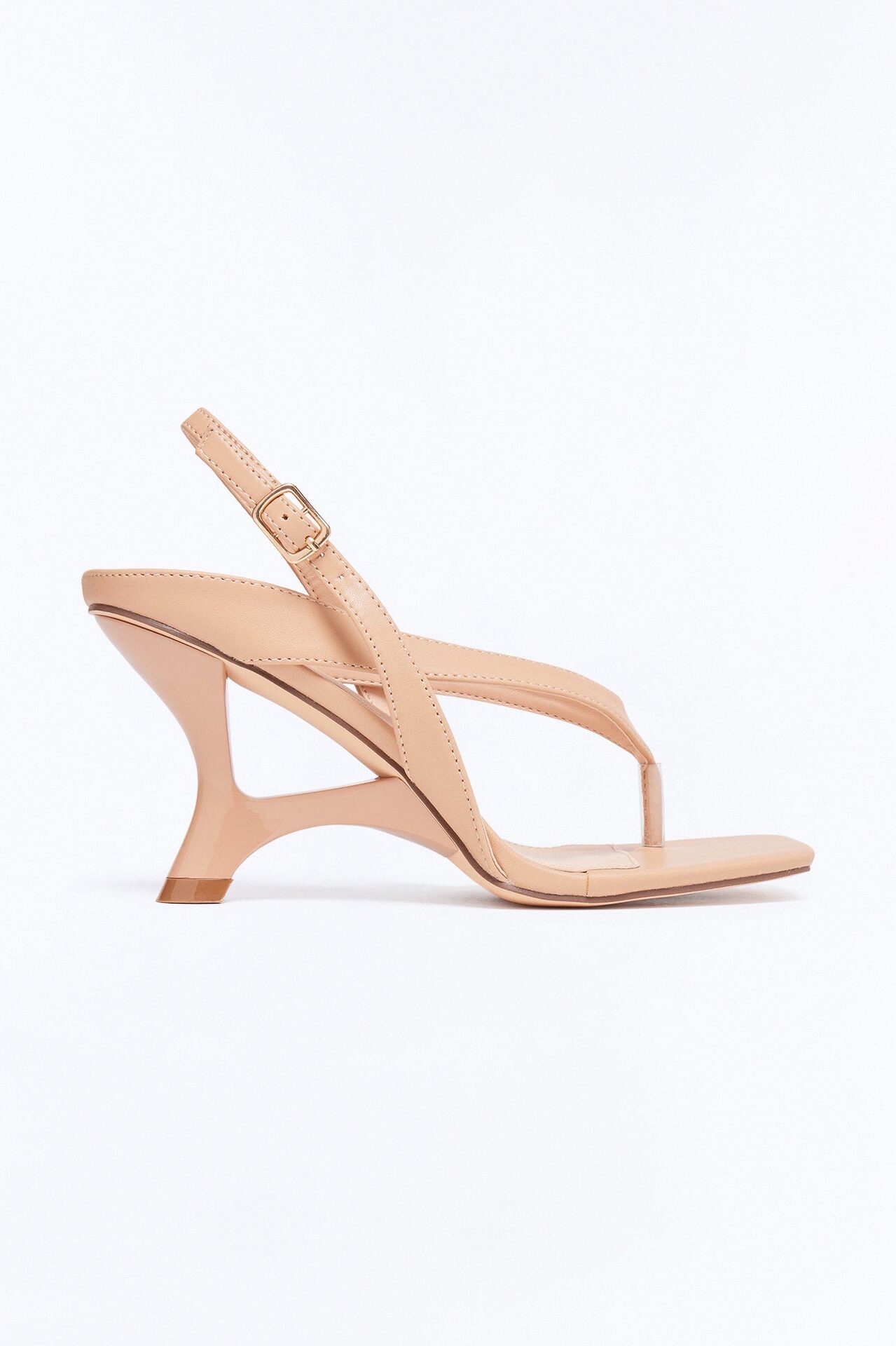 Zoya Thong Slingback Novelty Wedges - Camel