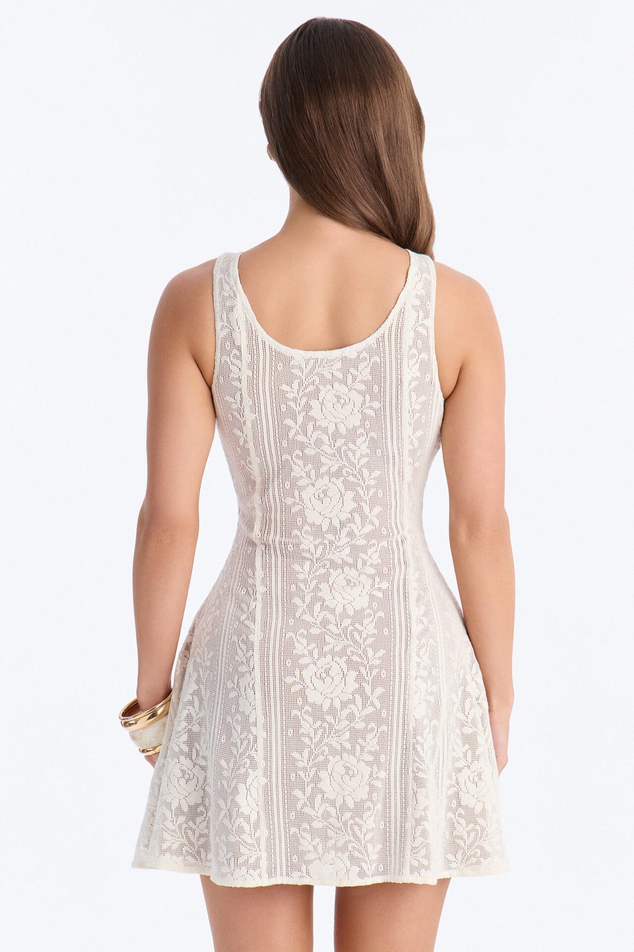 Eloise Sleeveless Lace Mini Dress - Cream