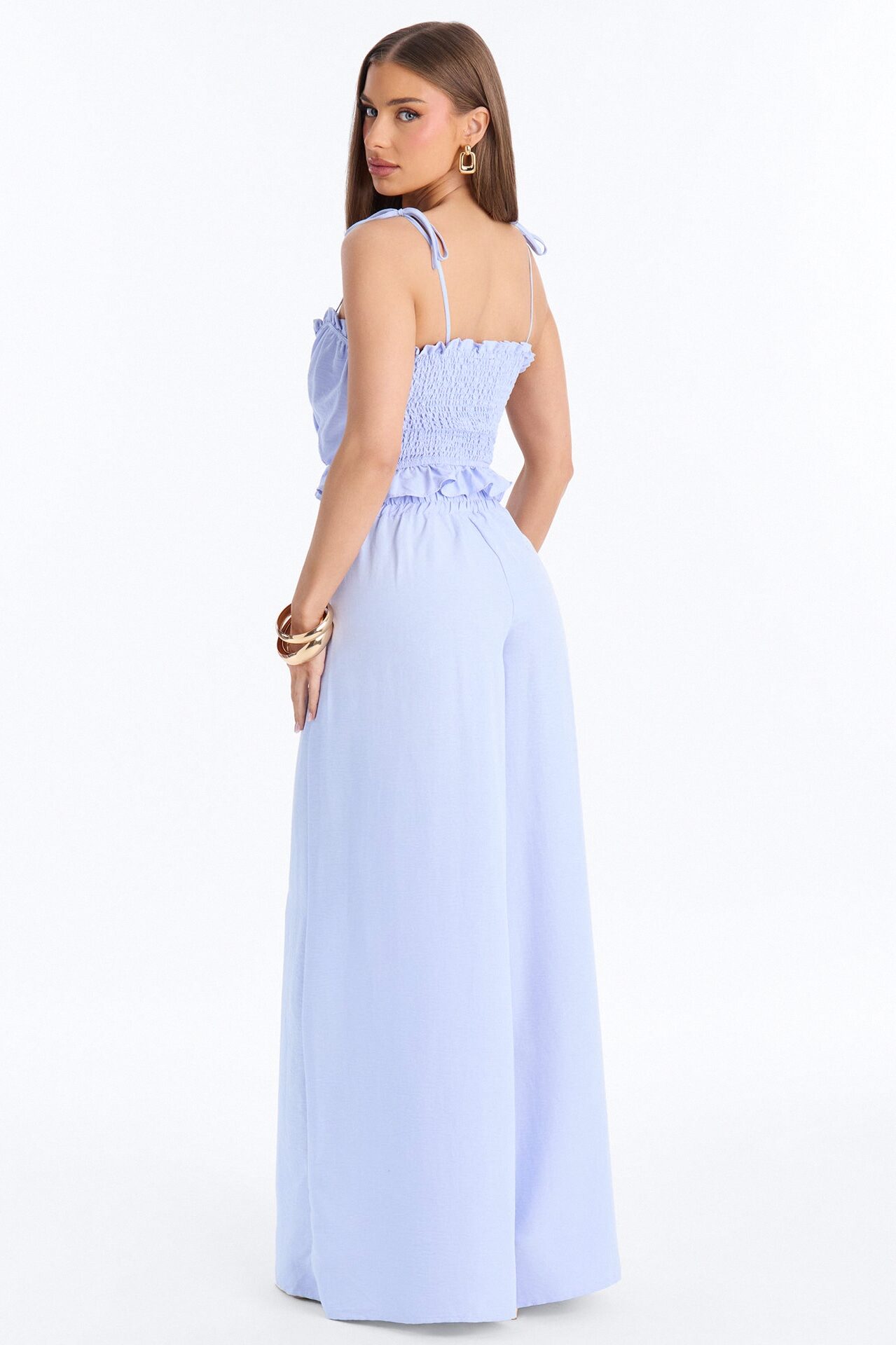 Kenya Wide Leg Pant Set - Blue