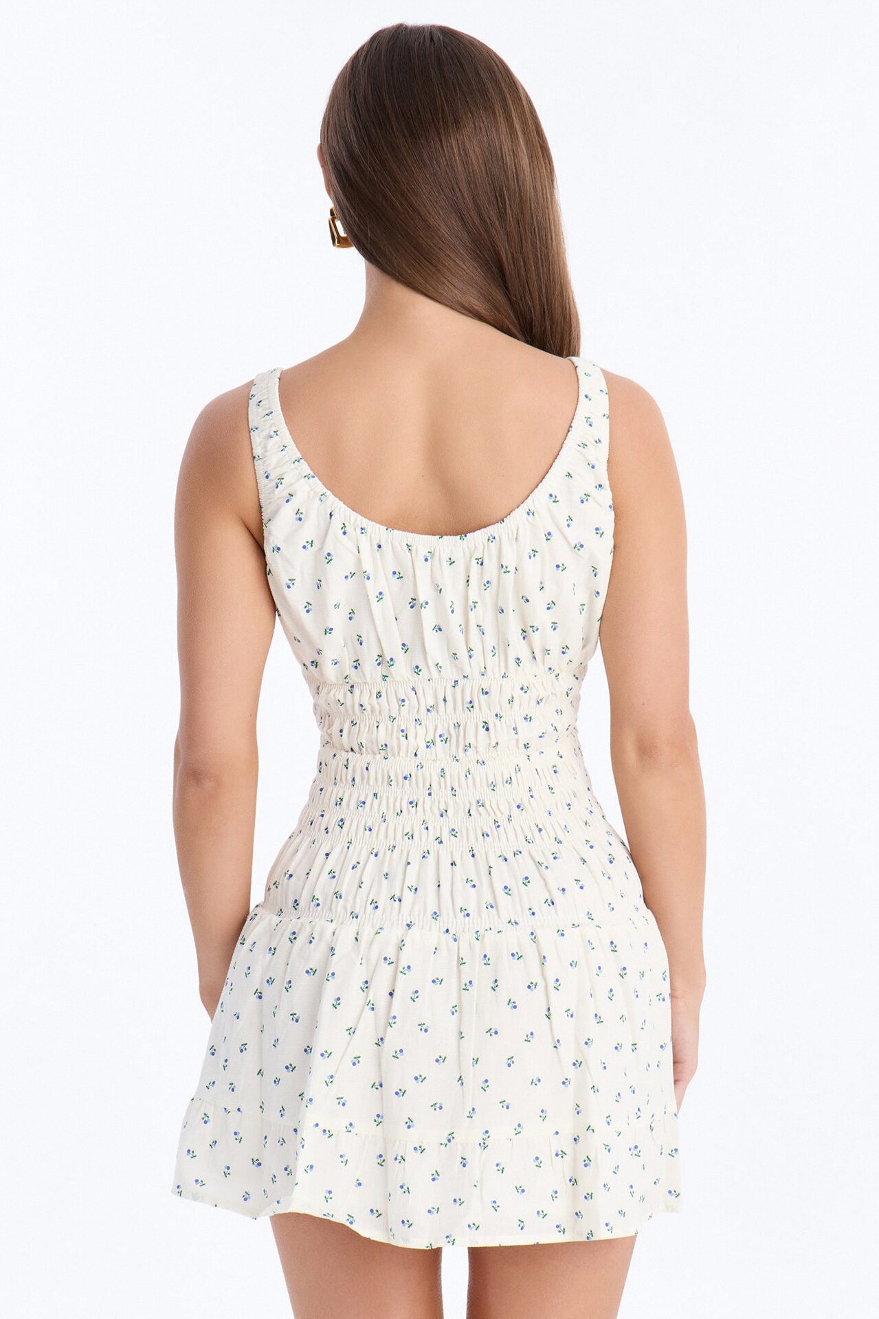 Sweet Summer Floral Mini Dress - Cream/combo