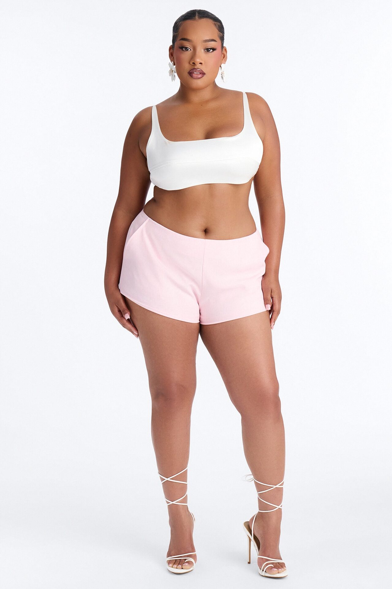 Lexi Linen Low Rise Micro Mini Short - Light Pink