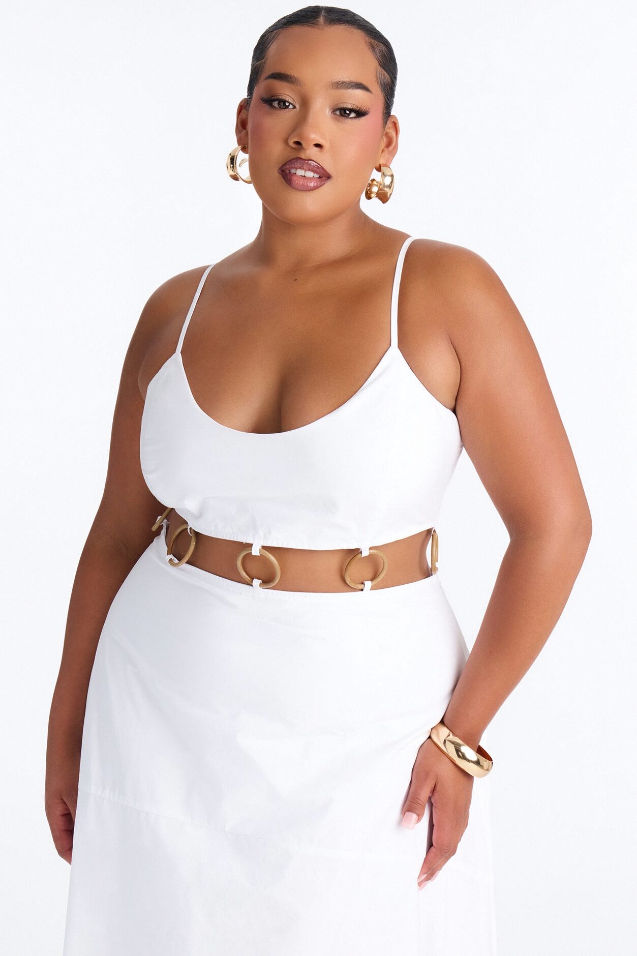 Paulina Poplin Maxi Dress - White
