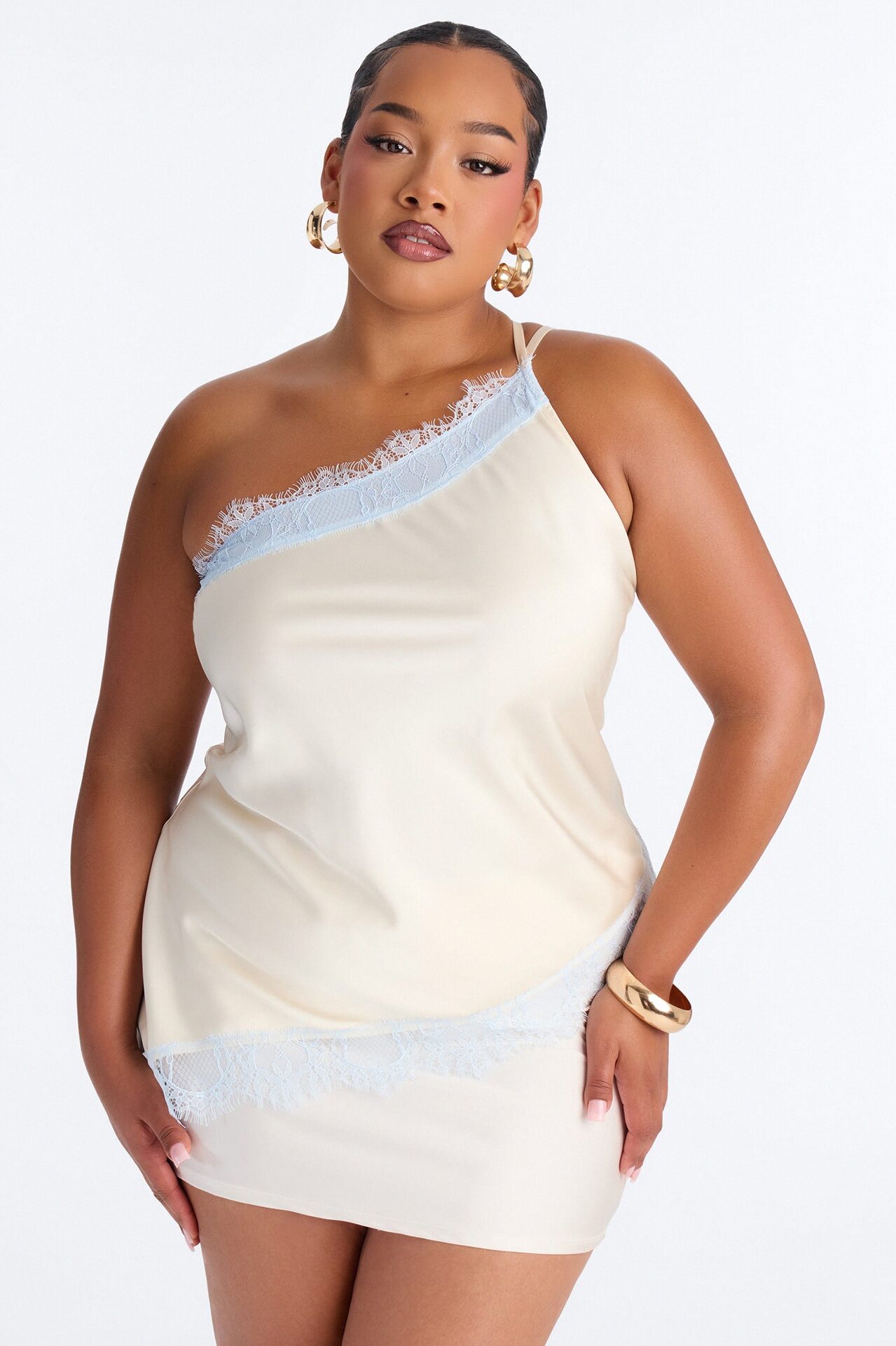 Summer's Little Secret Lace Trim Satin Top - Butter Yellow