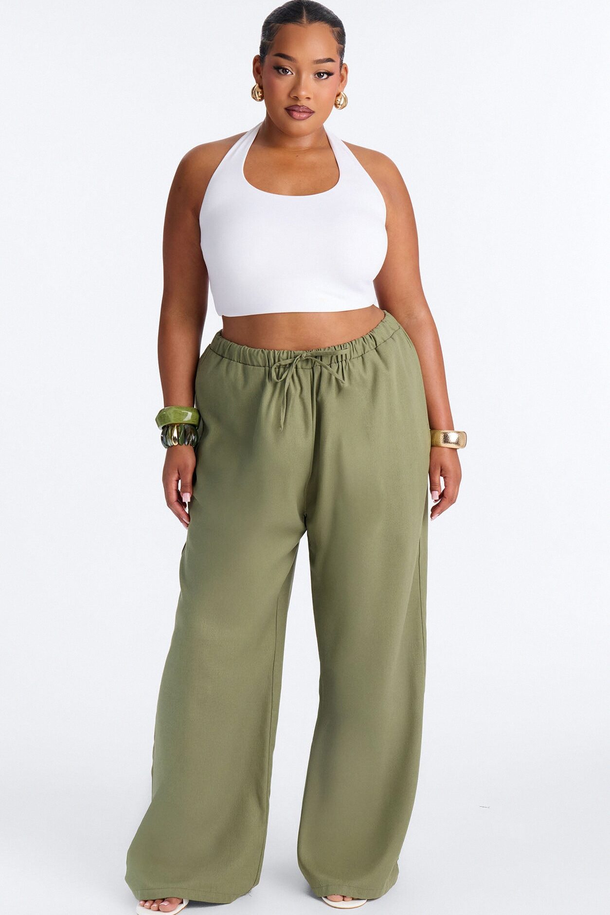 Beach Walks Linen Pant - Olive