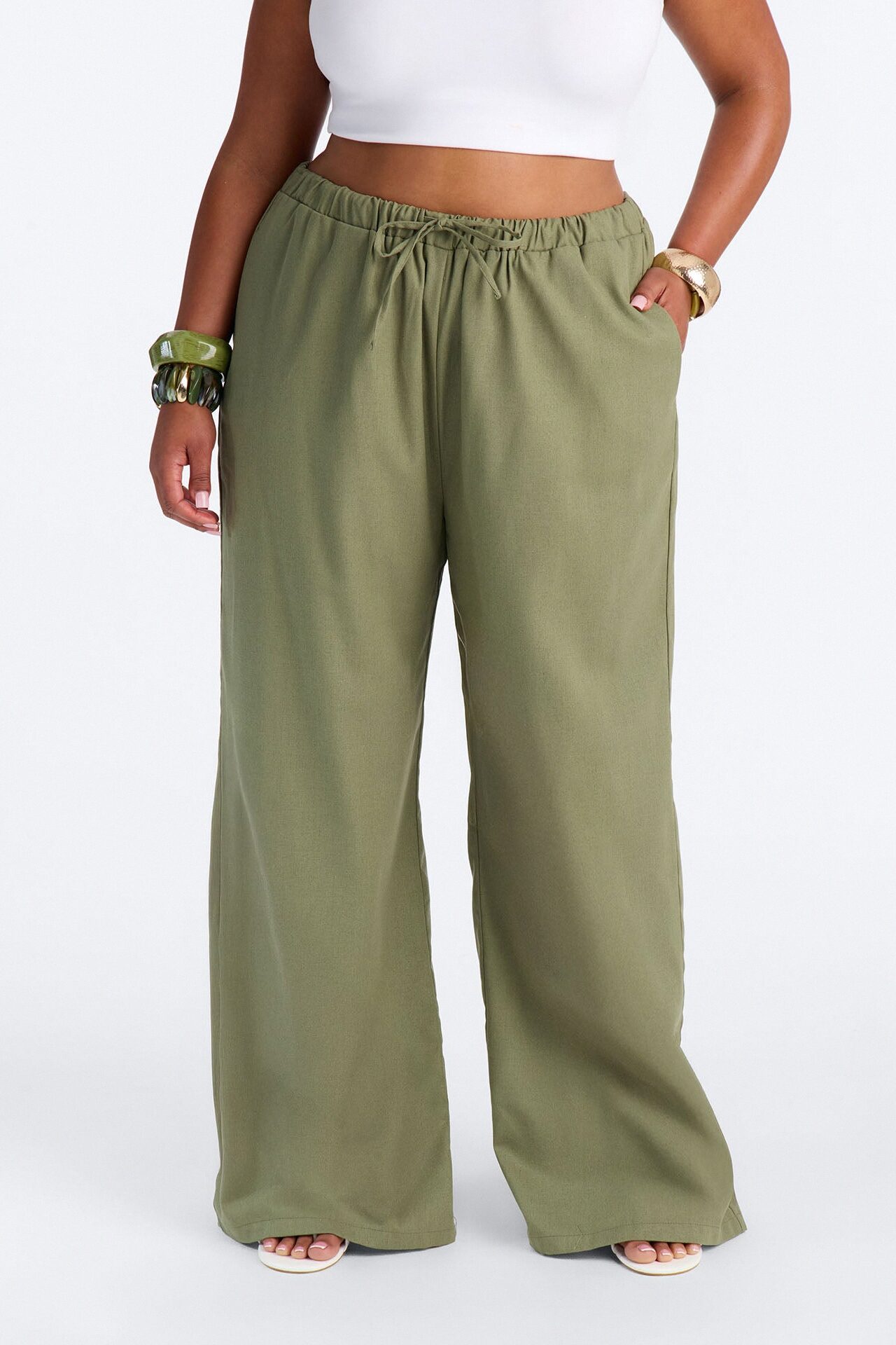 Beach Walks Linen Pant - Olive