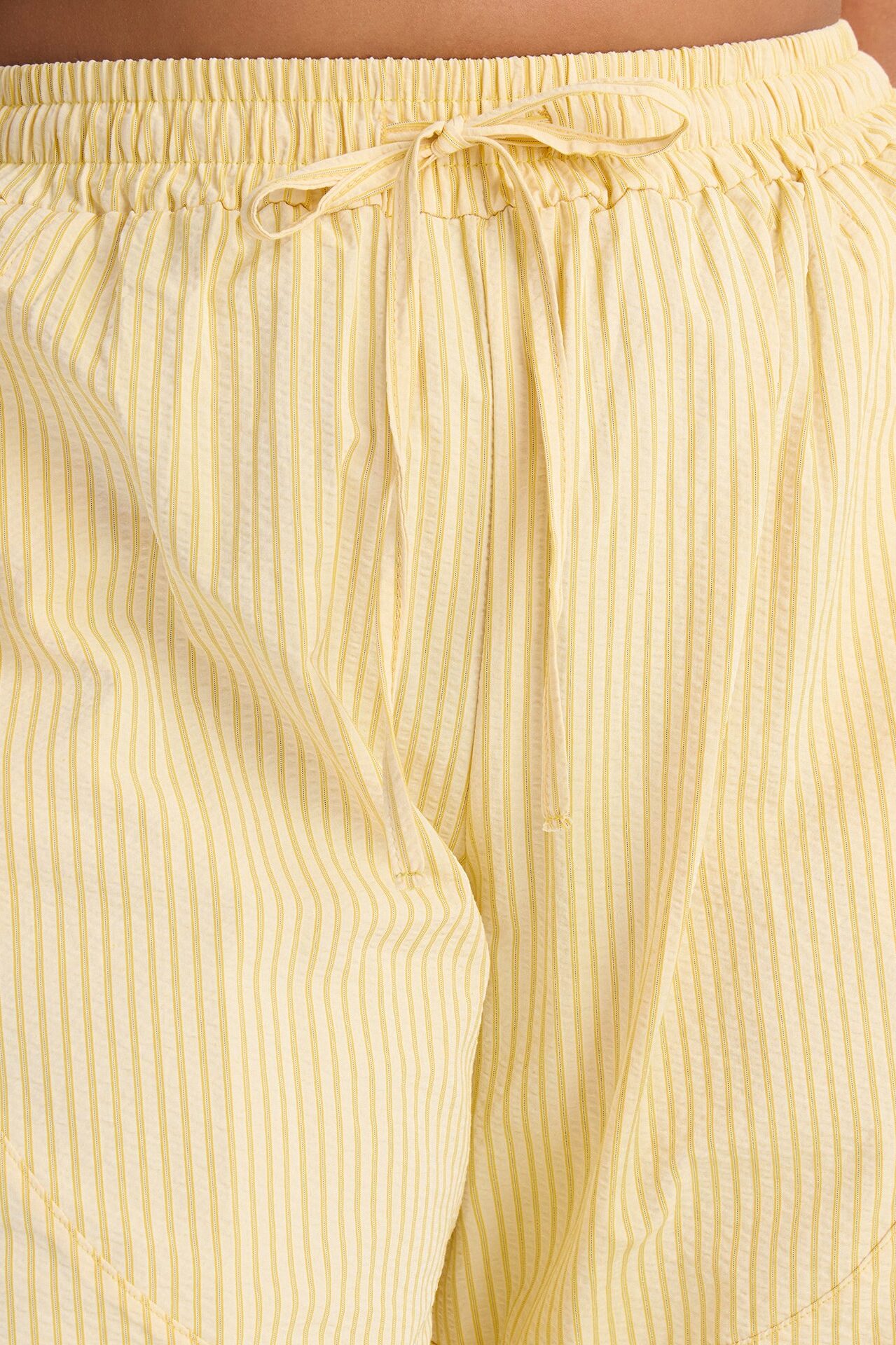 Sun Kissed Pinstripe Barrel Leg Jogger - Yellow