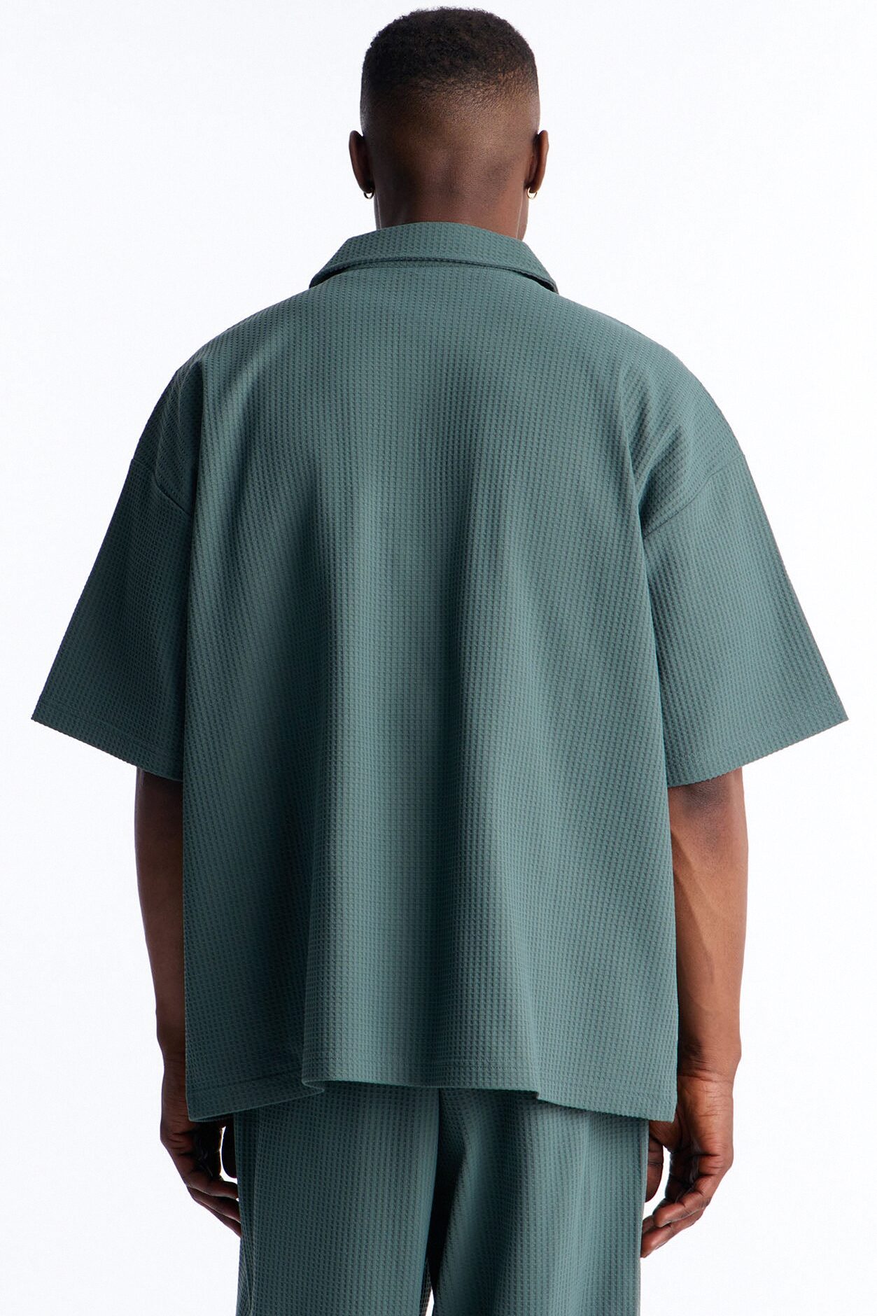 Relaxed Peak Pine Button Up Shirt - Hunter Green