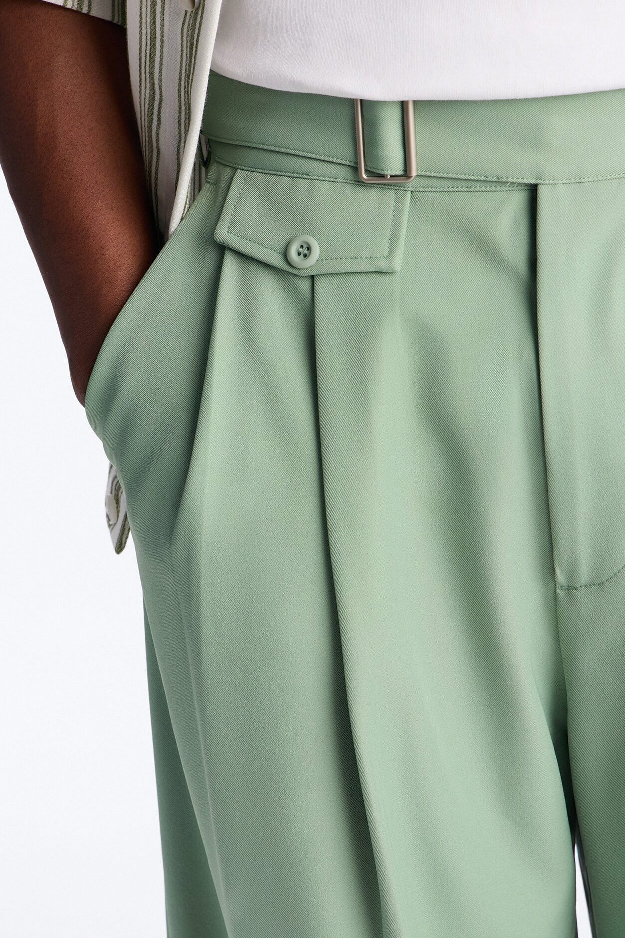 Relaxed Daycation Stripe Button Up Shirt - Green/combo