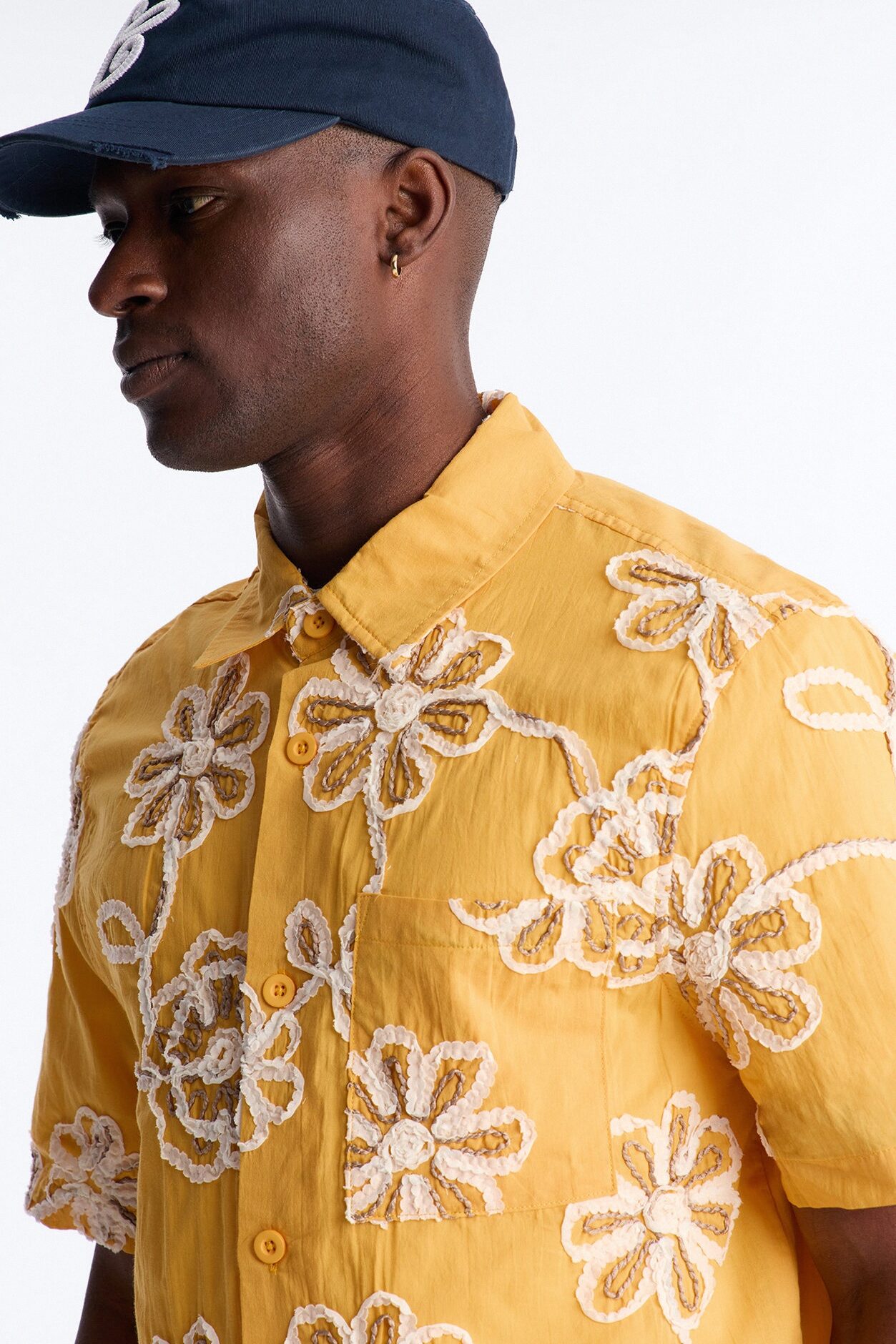 Paper Flore Short Sleeve Button Up Shirt - Mustard