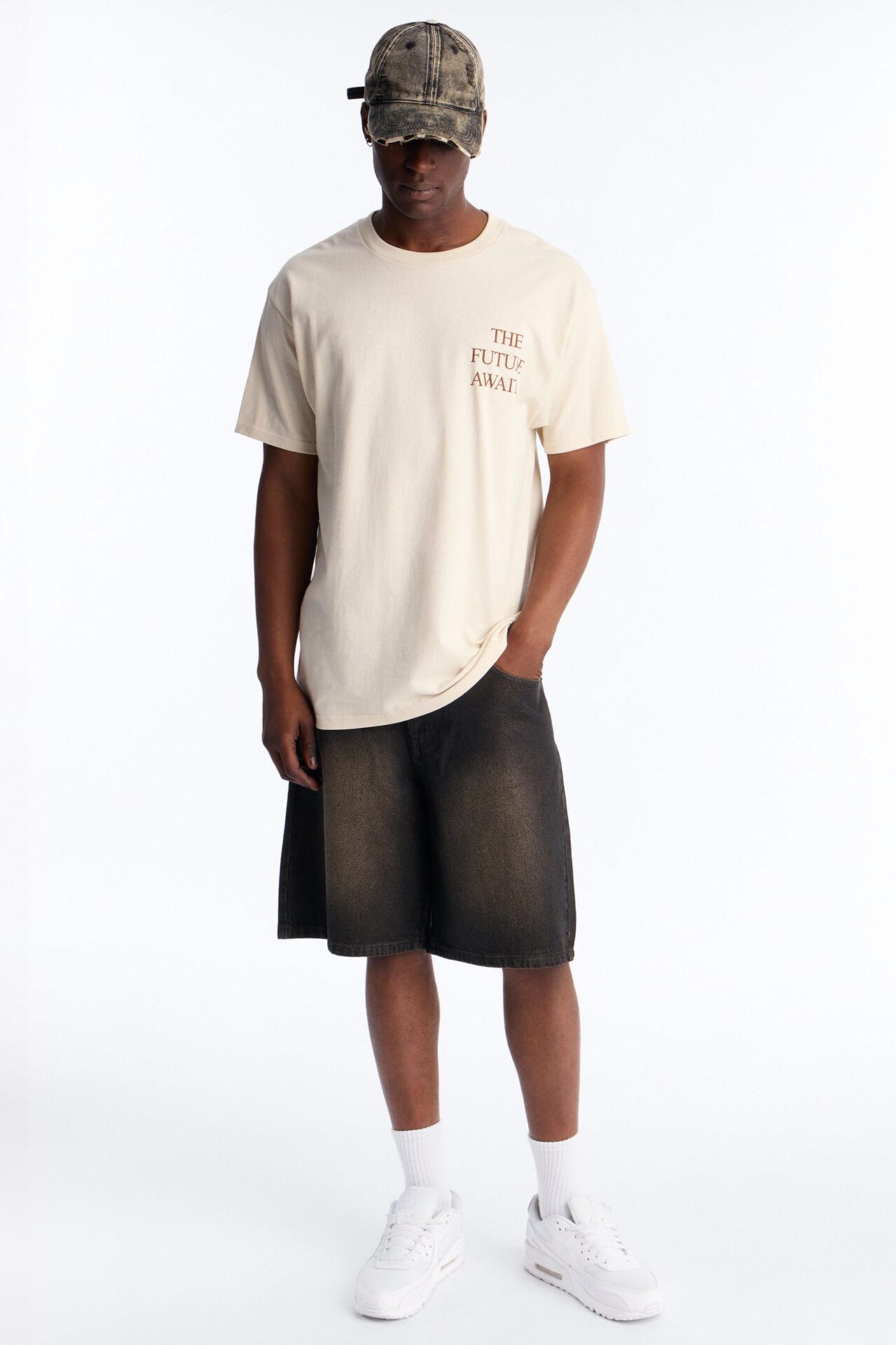 The Future Awaits Oversized Short Sleeve Tee - Cream
