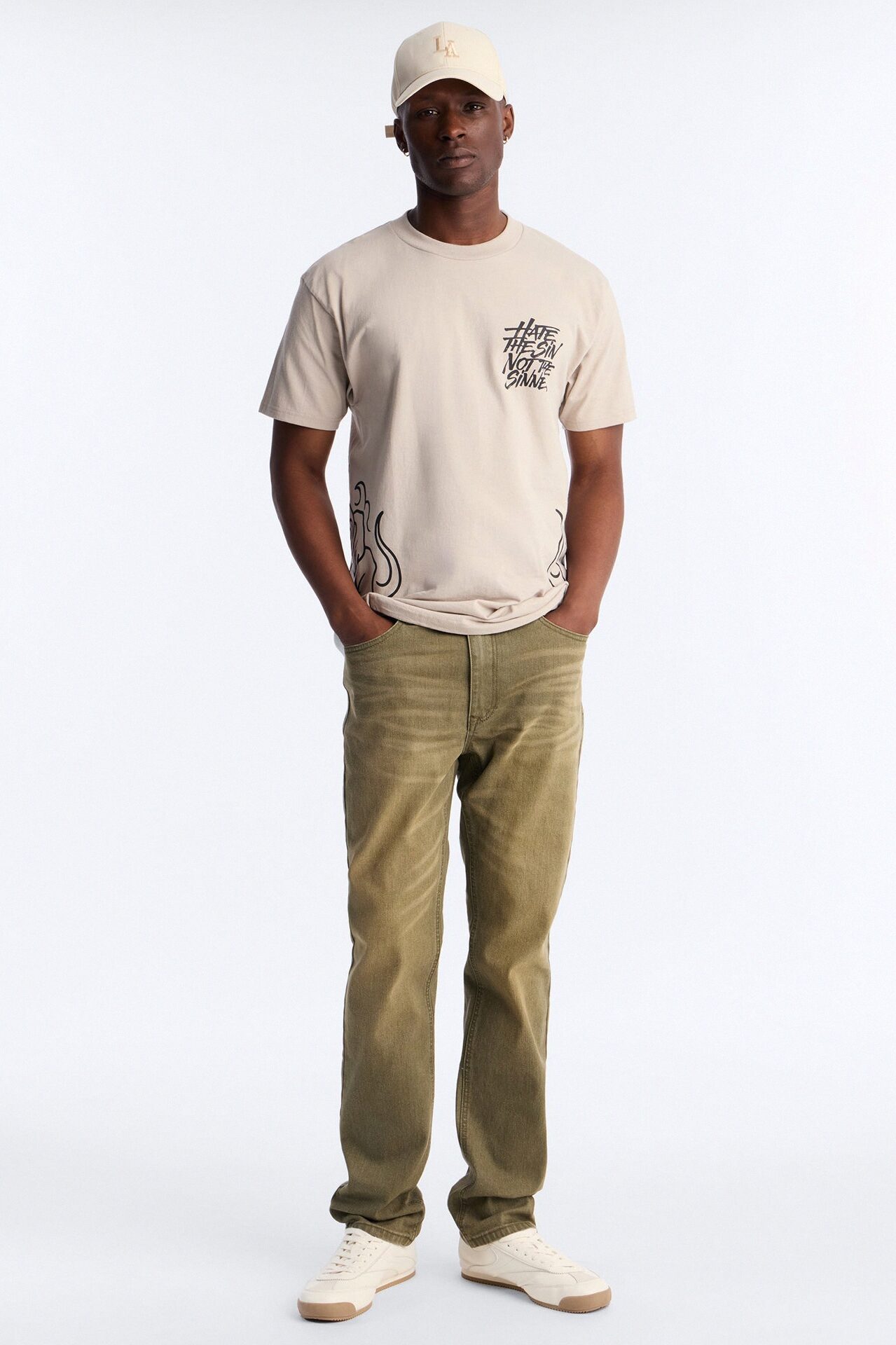 Hate The Sin Short Sleeve Tee - Grey
