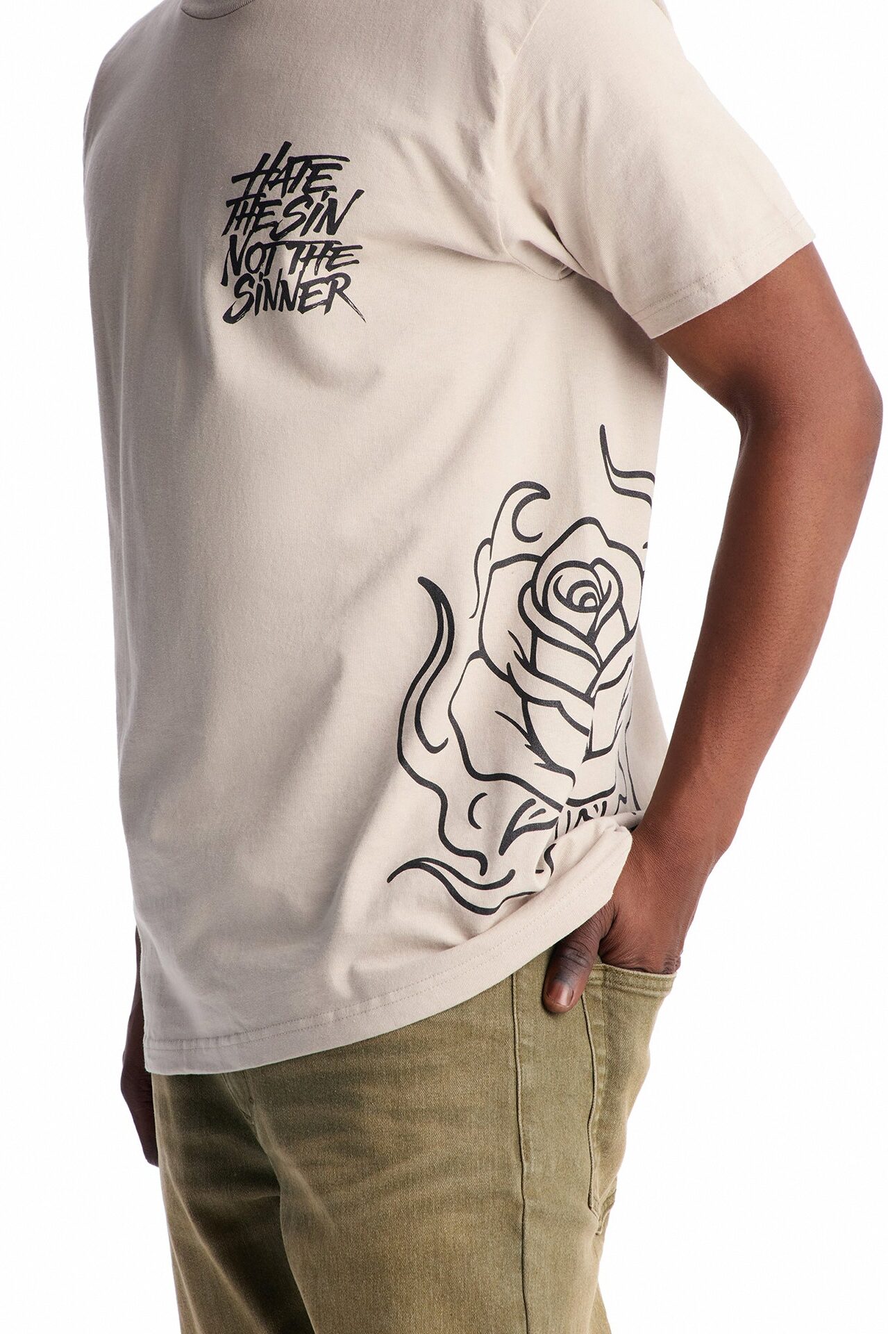 Hate The Sin Short Sleeve Tee - Grey