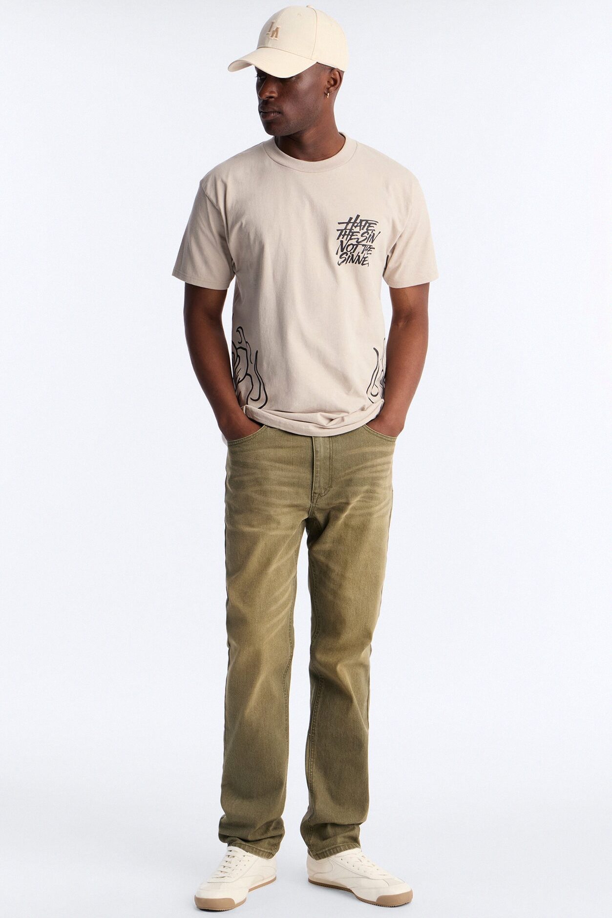 Essential Hue Slim Stretch Jean - Olive