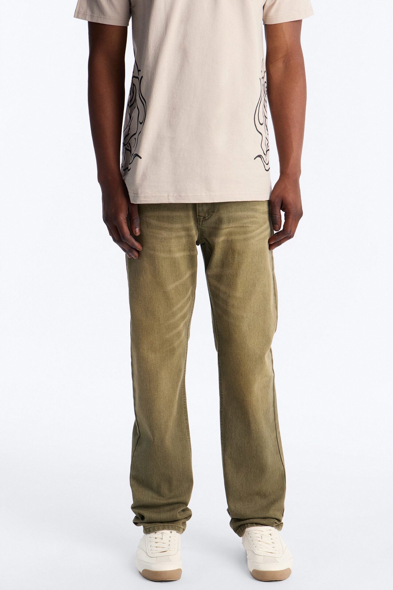 Essential Hue Slim Stretch Jean - Olive