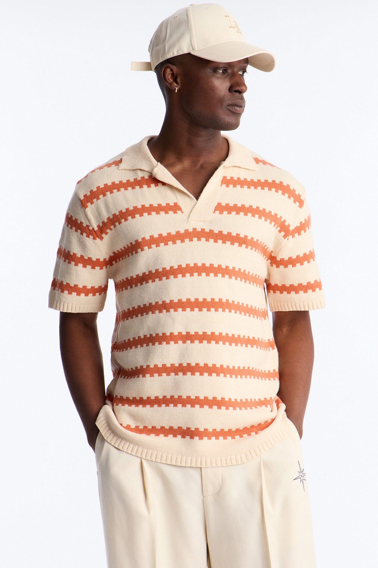 Ripple Stripe Johnny Polo - Orange