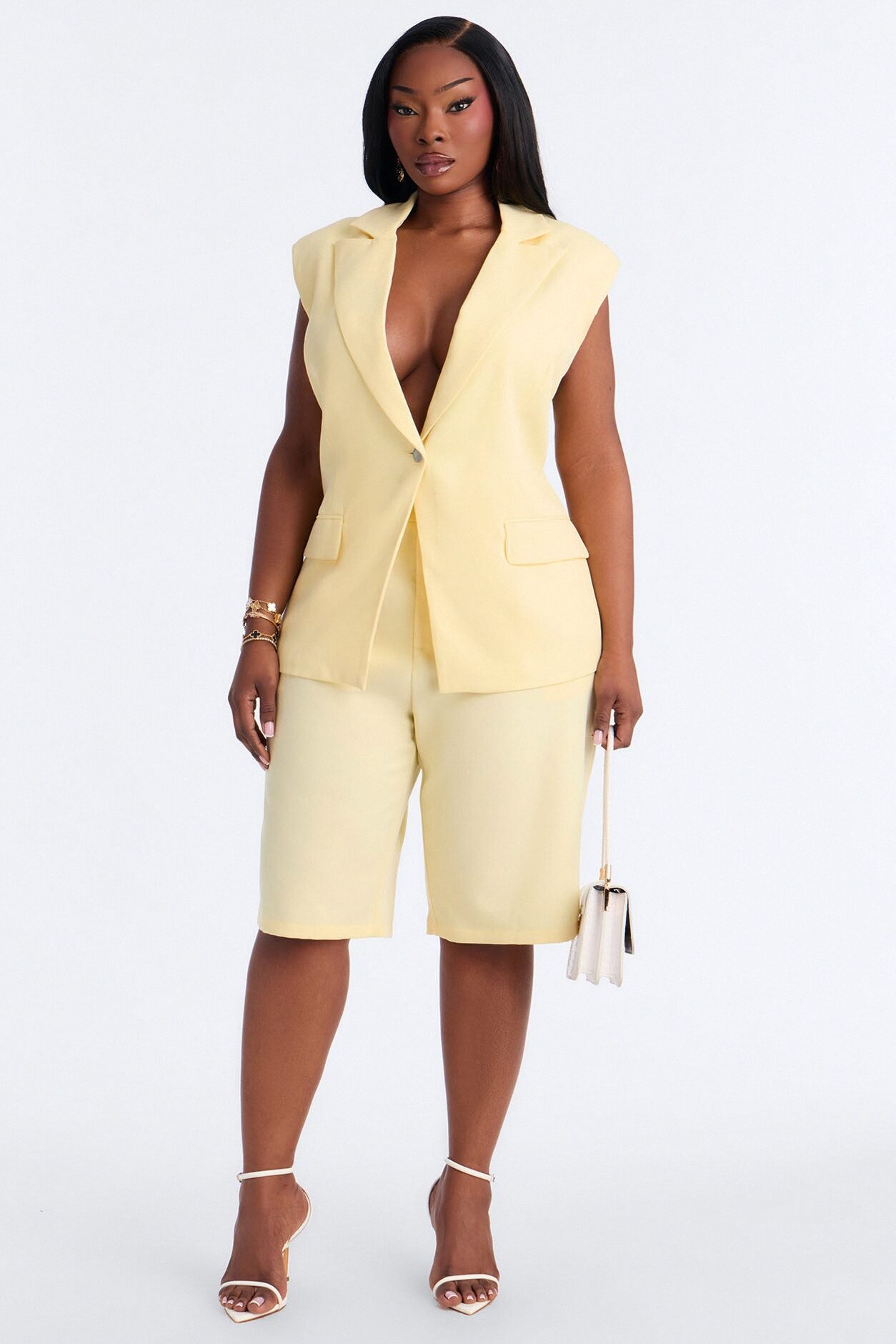 Paloma Linen Vest - Butter Yellow