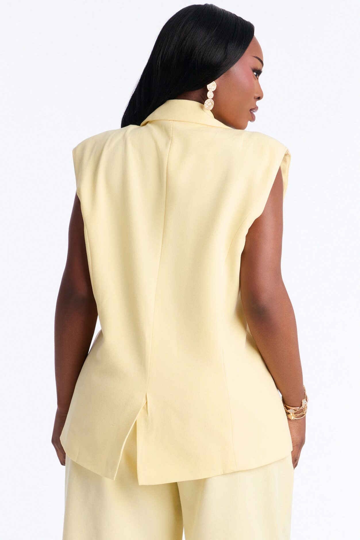 Paloma Linen Vest - Butter Yellow