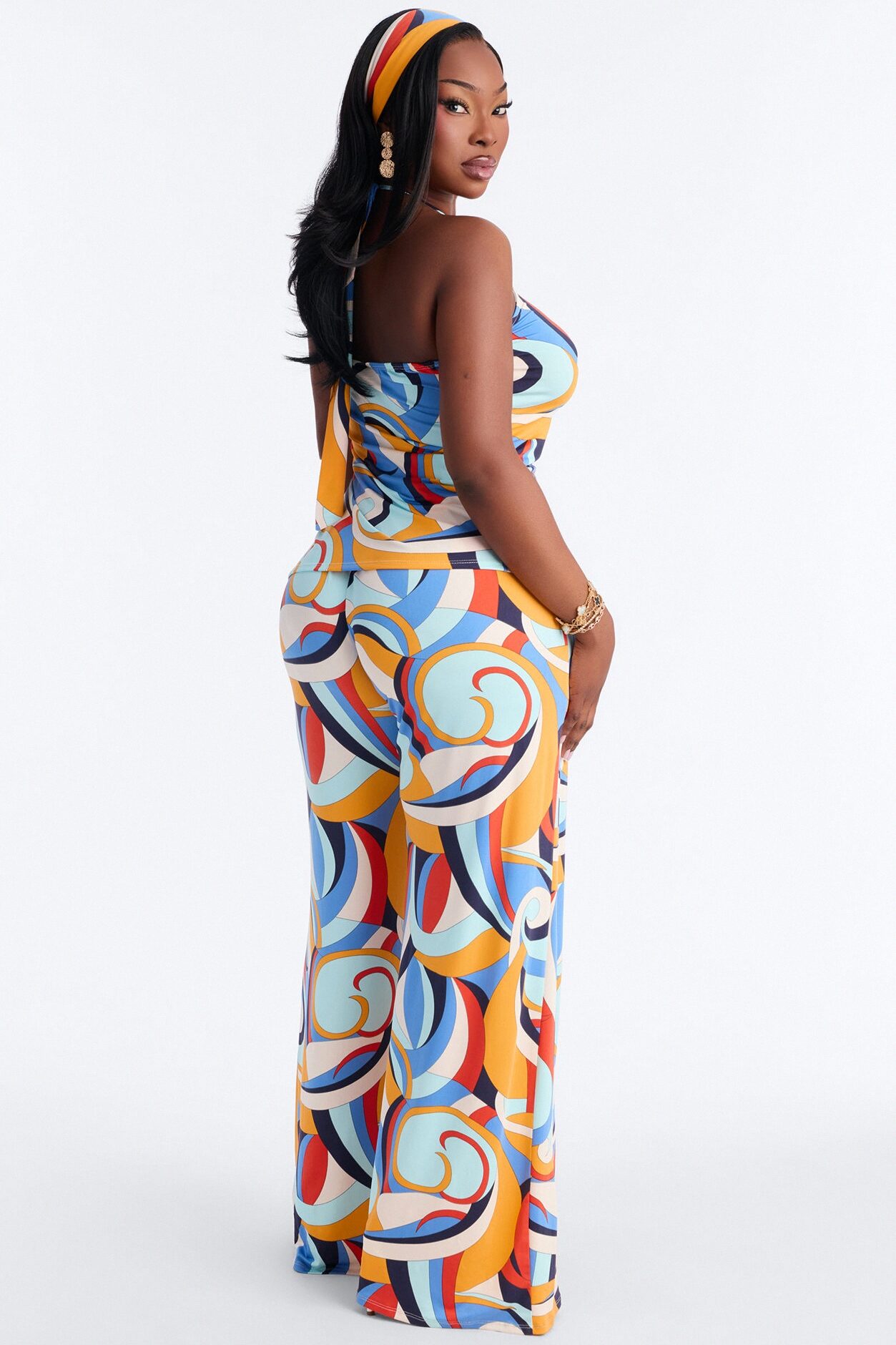 Good Vibes 3 Piece Pant Set - Blue/combo