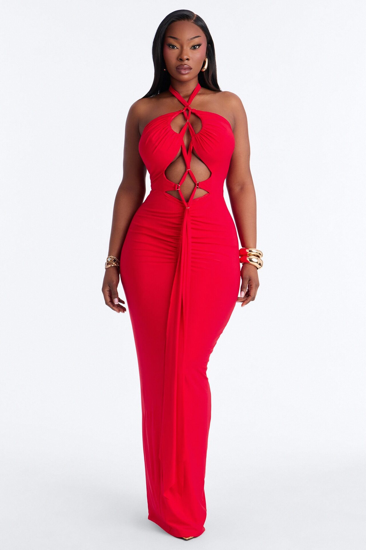 Baylee Strappy Maxi Dress - Red