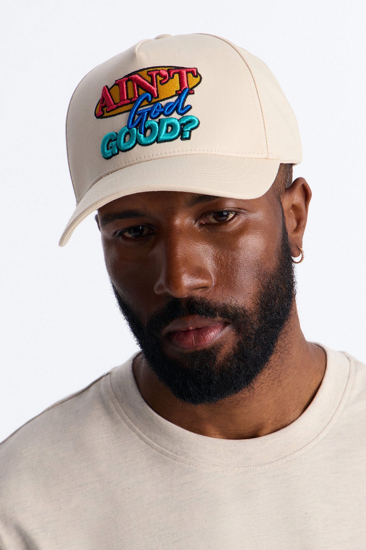 Ain't God Good Unstructured Snapback Hat - Stone