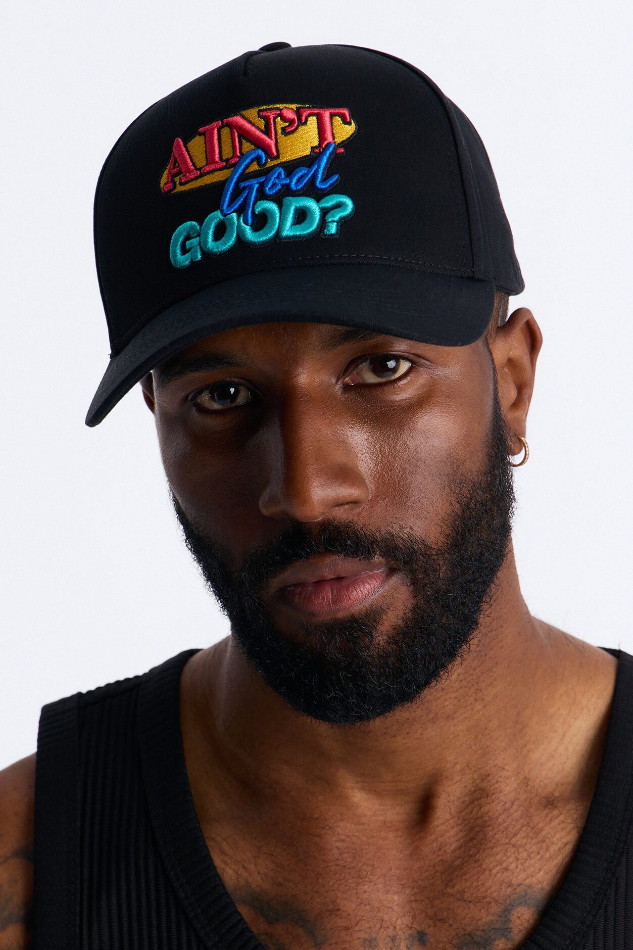 Ain't God Good Unstructured Snapback Hat - Black