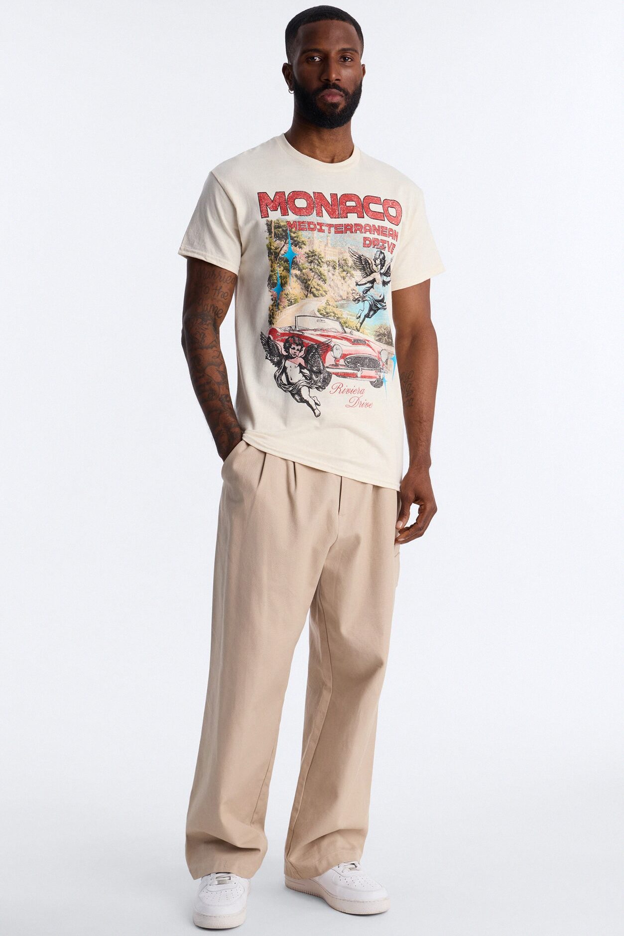 Monaco Riviera Drive Short Sleeve Tee - Natural