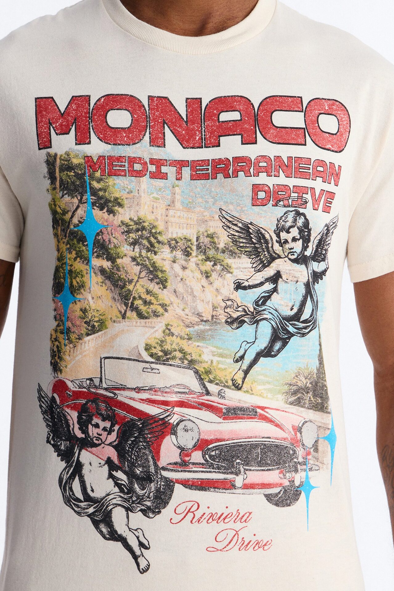 Monaco Riviera Drive Short Sleeve Tee - Natural