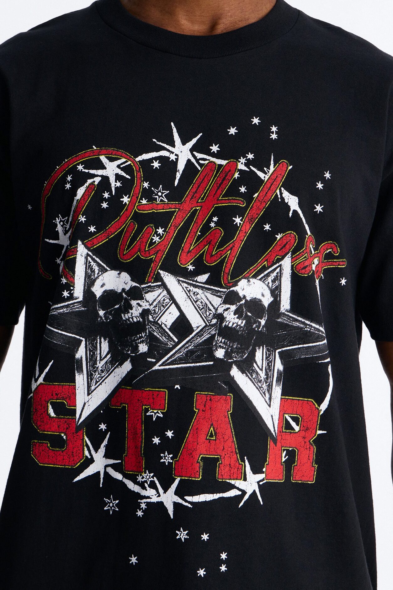 Ruthless Star Boxy Short Sleeve Tee - Black