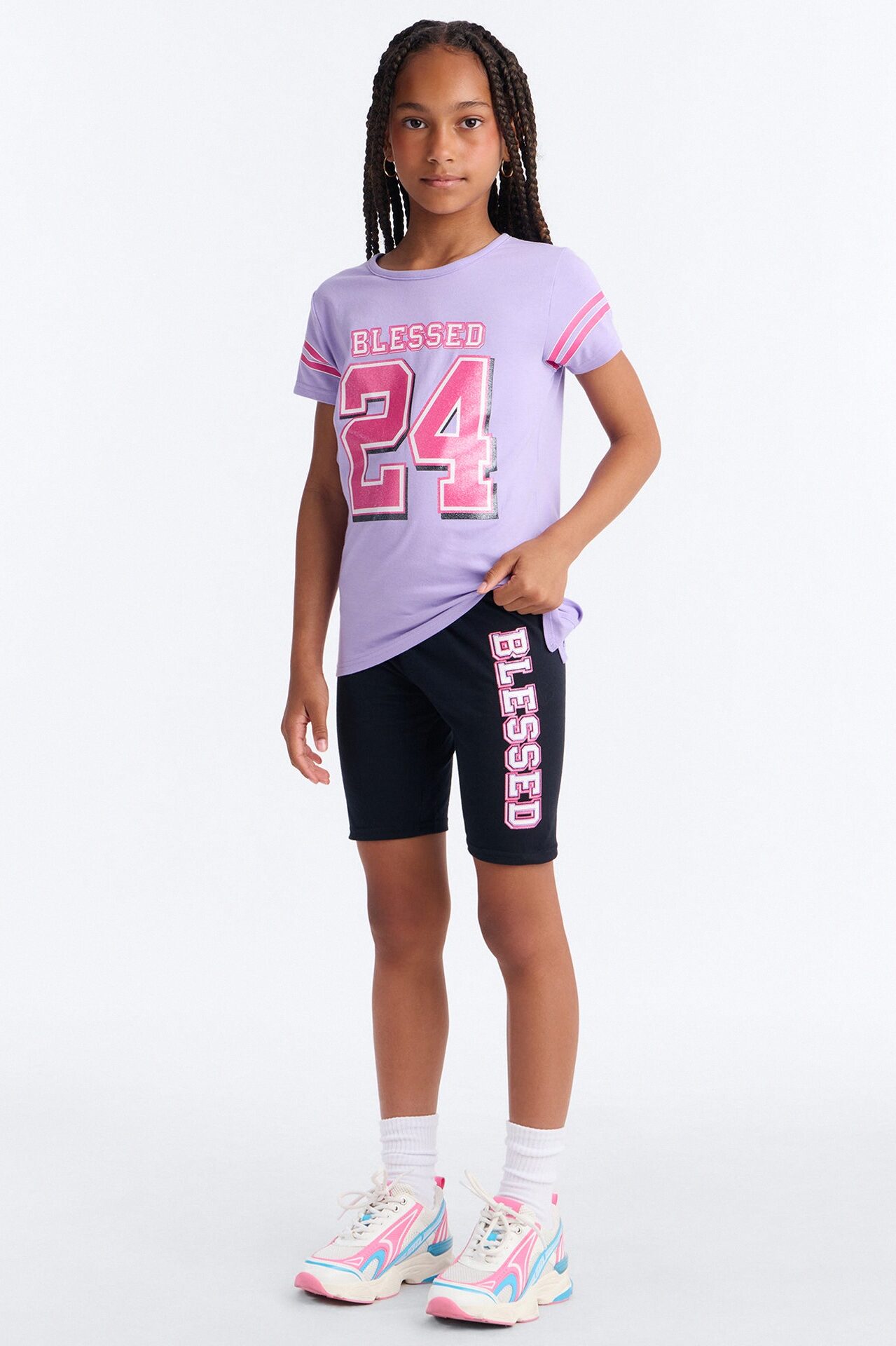 Mini Blessed 24 Bike Short Set - Lavender/combo