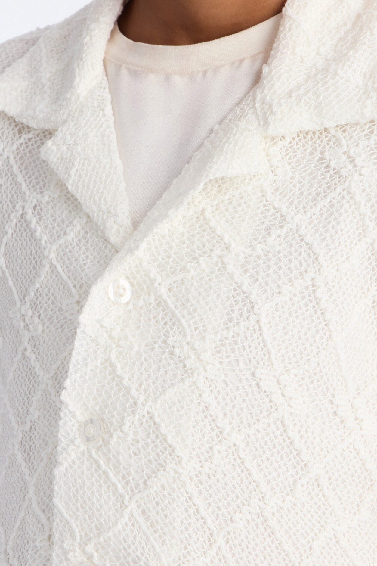 Mini Devoted To It Jacquard Button Down Shirt - White