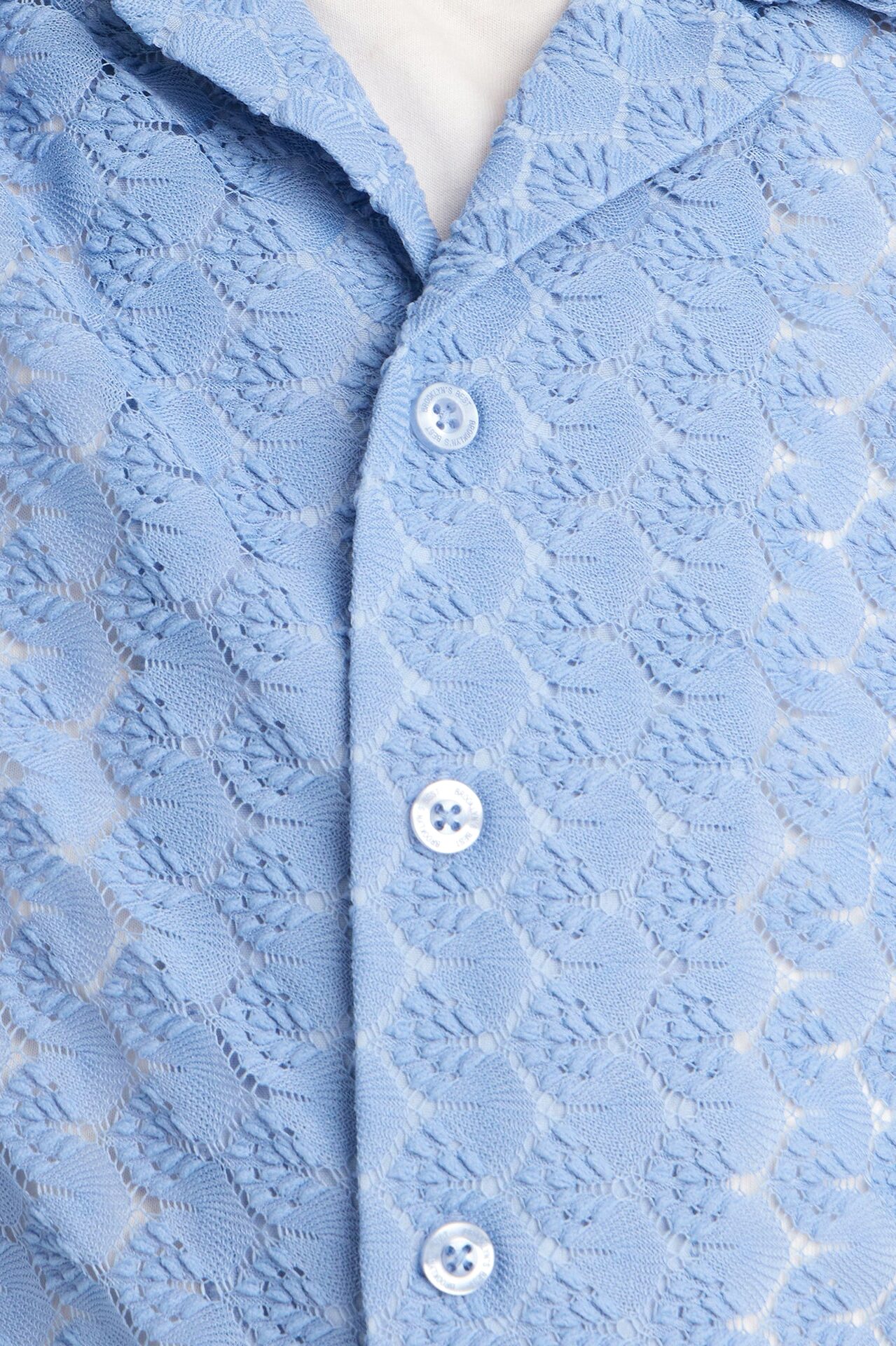 Mini Take The Leap Textured Button Down Shirt - Slate Blue
