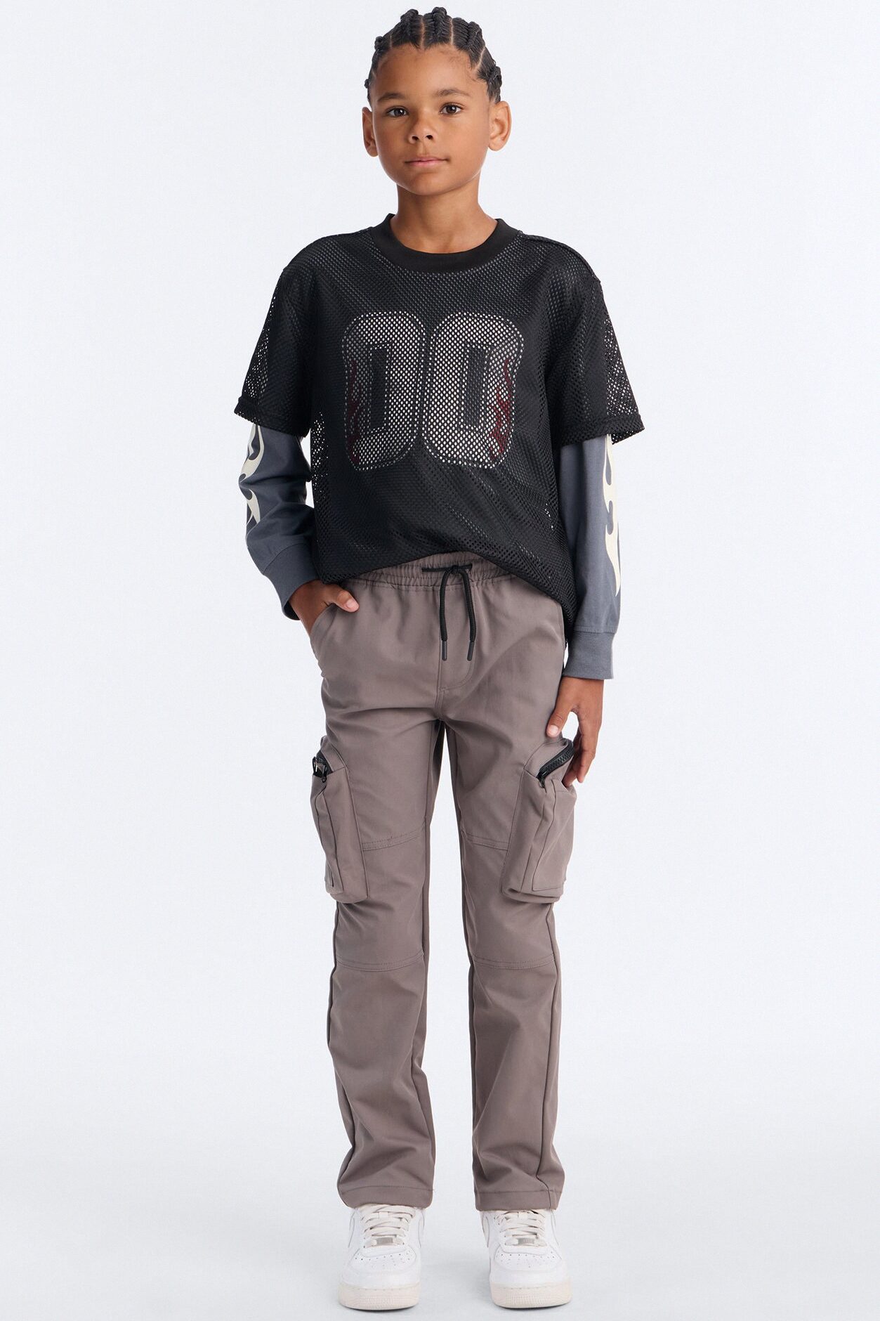 Mini Finn Tech Twill Cargo Pants - Dark Grey